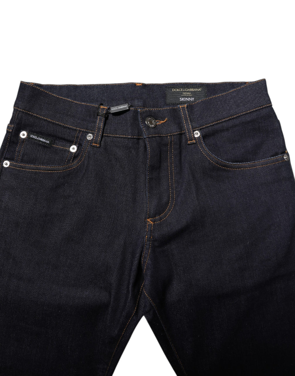 Jeans skinny en denim de coton noir Dolce & Gabbana pour homme