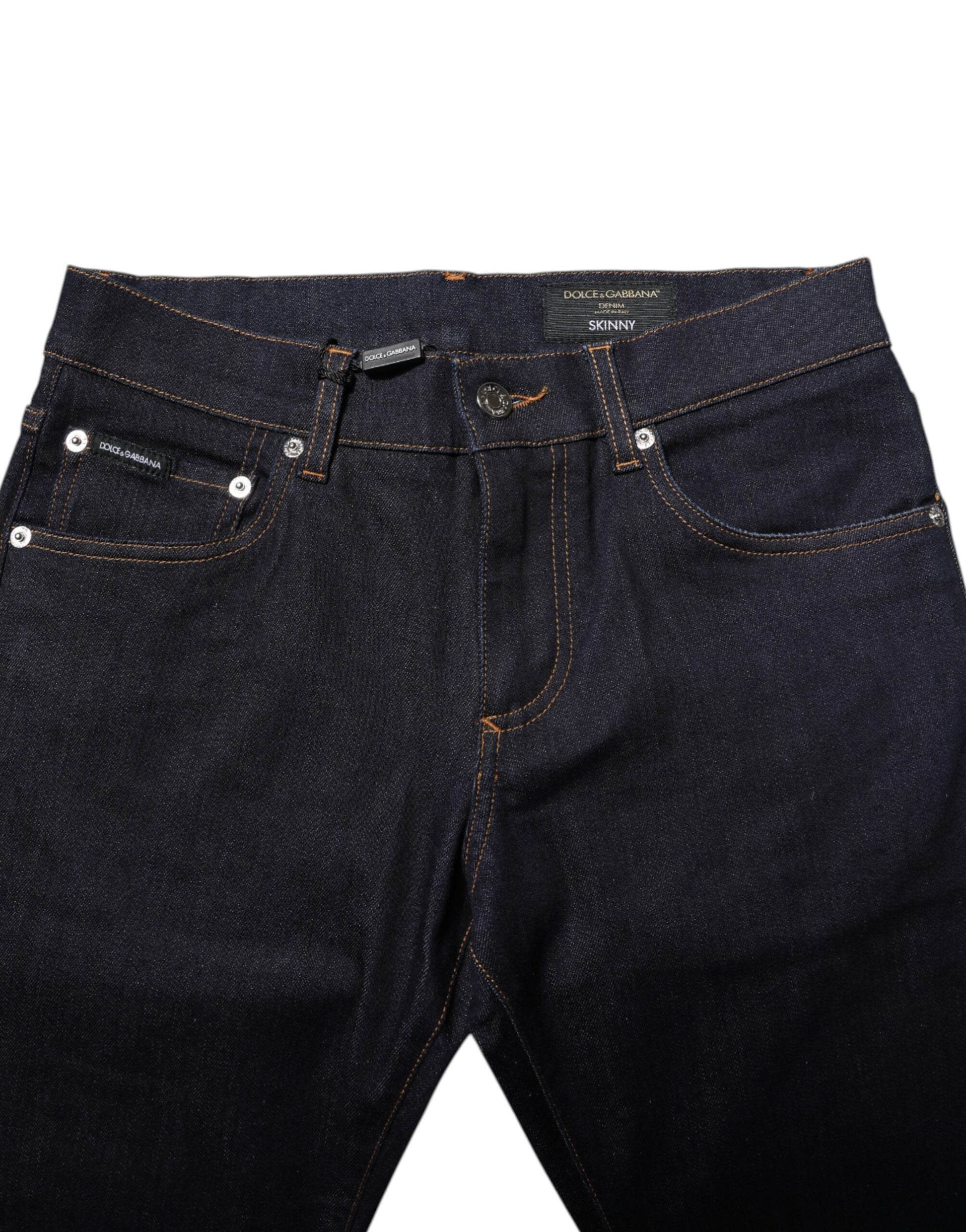 Jeans skinny en denim de coton noir Dolce & Gabbana pour homme