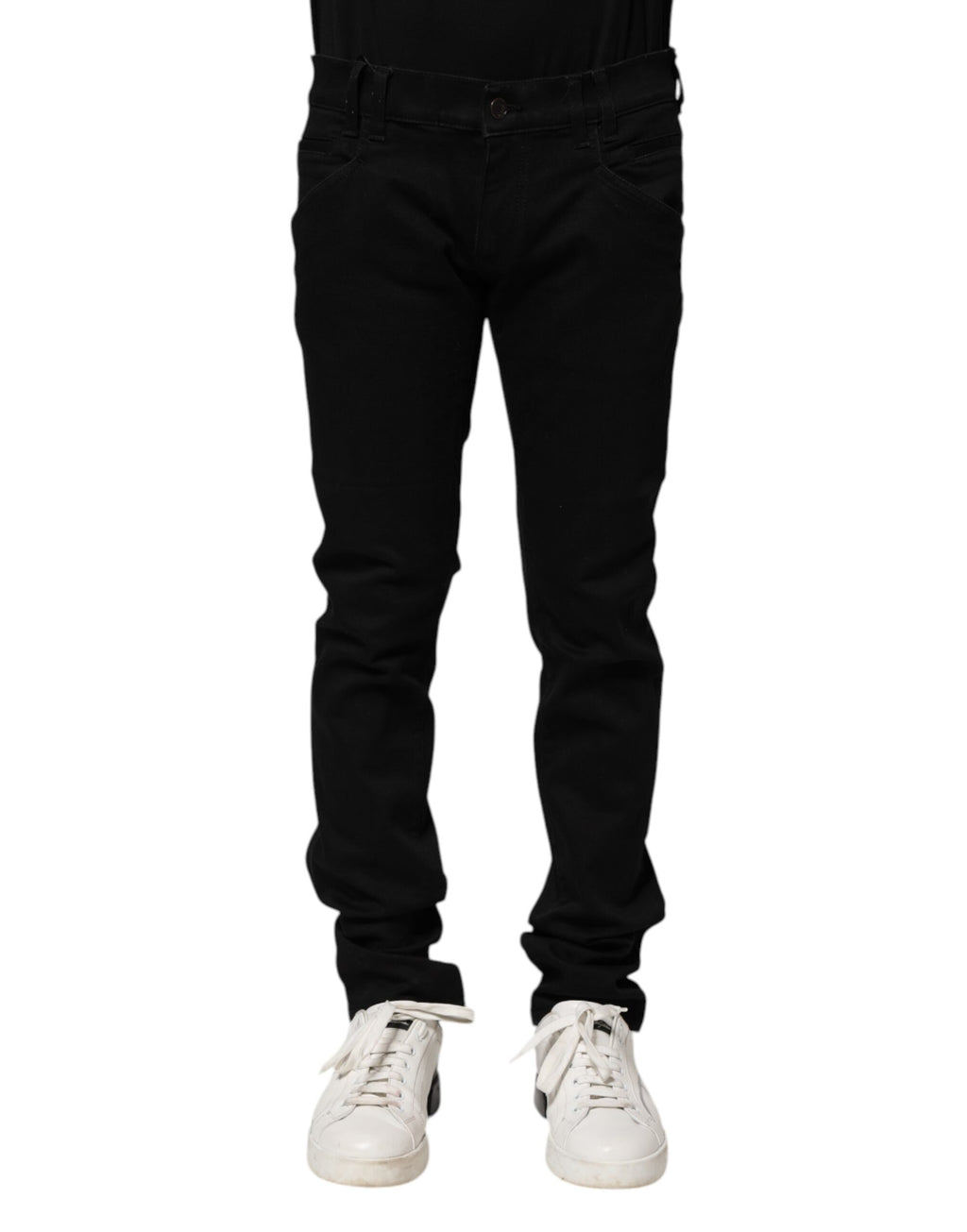 Jeans skinny en denim de coton noir Dolce & Gabbana pour homme