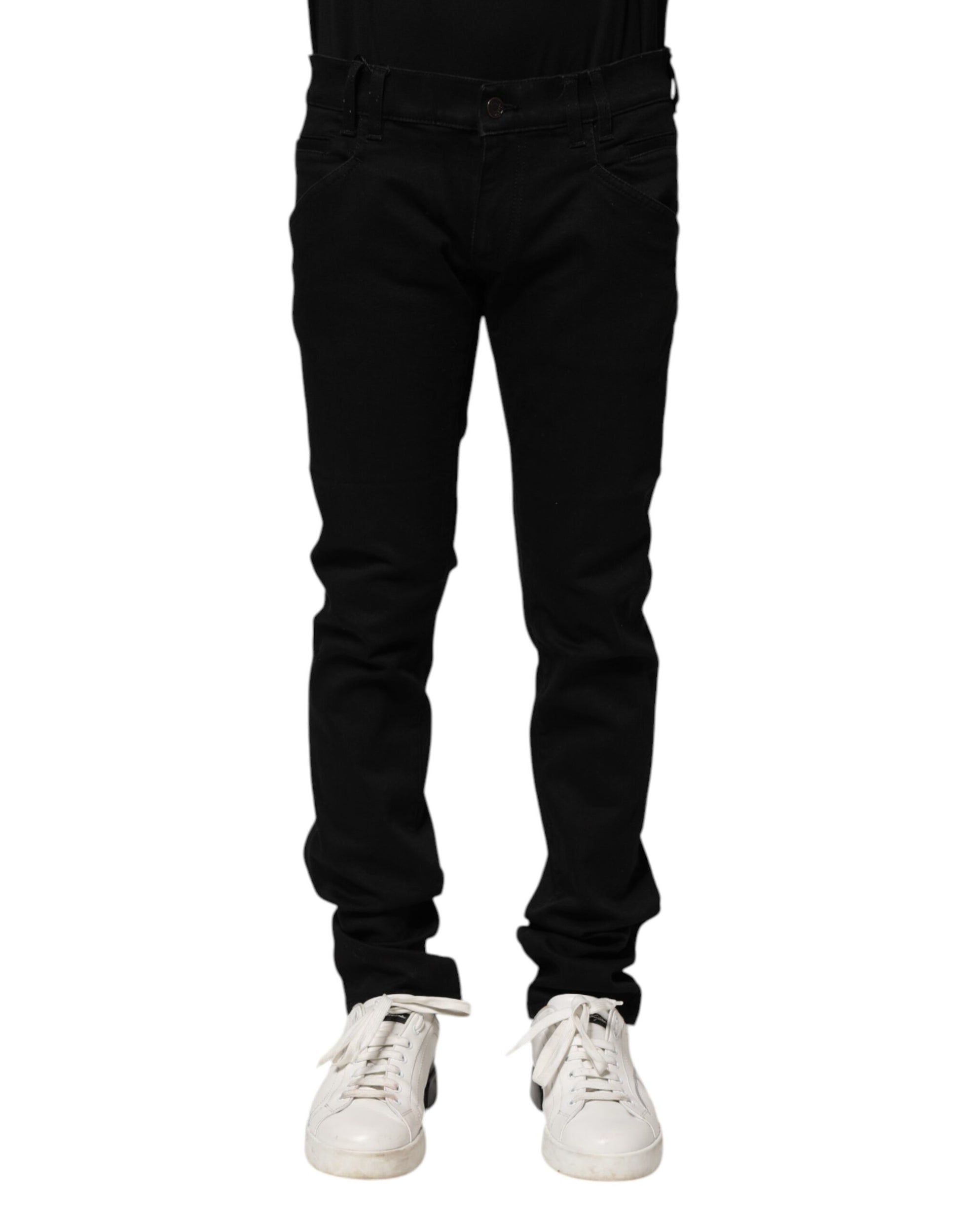 Jeans skinny en denim de coton noir Dolce & Gabbana pour homme