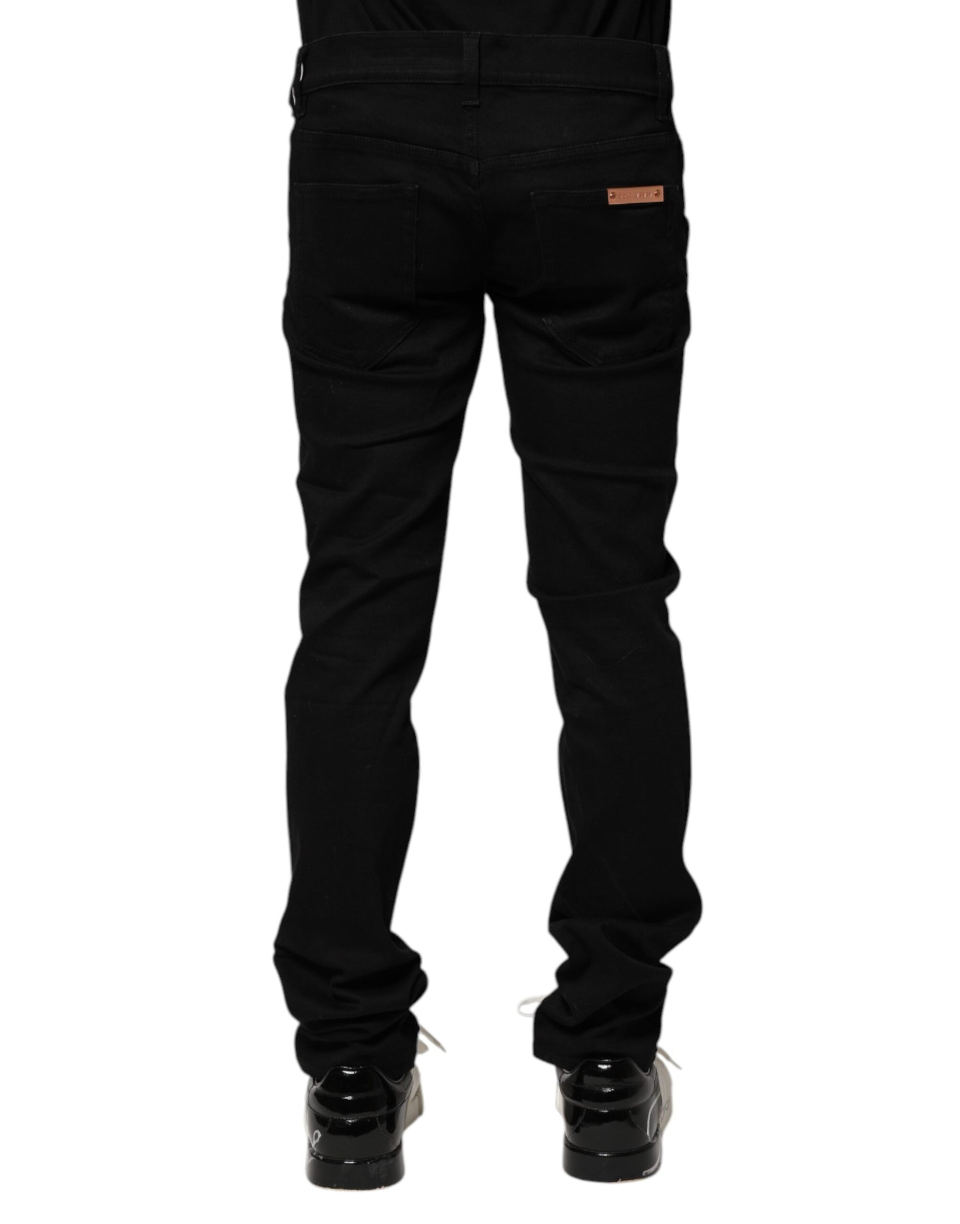 Jeans skinny en denim de coton noir Dolce & Gabbana pour homme