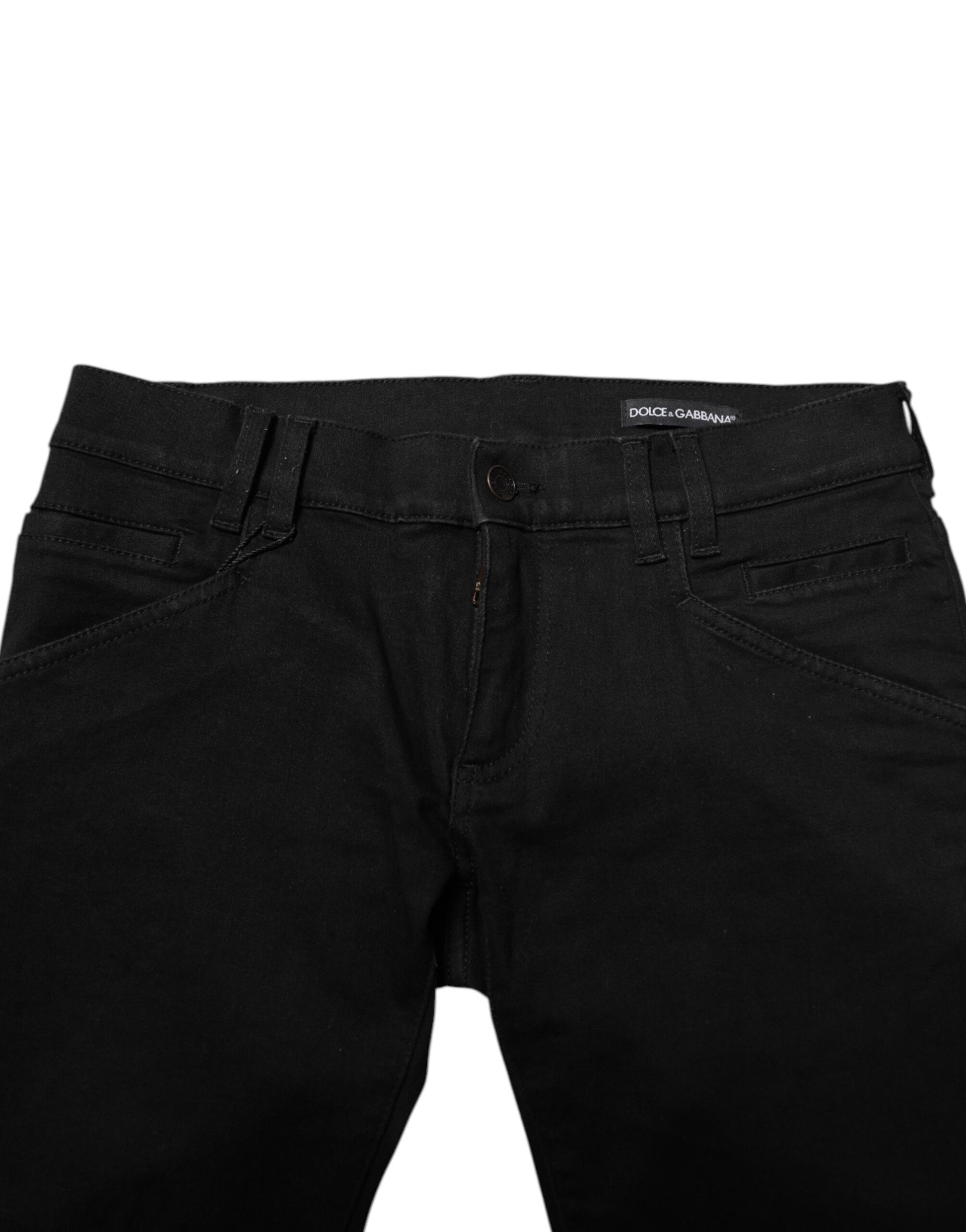Jeans skinny en denim de coton noir Dolce & Gabbana pour homme