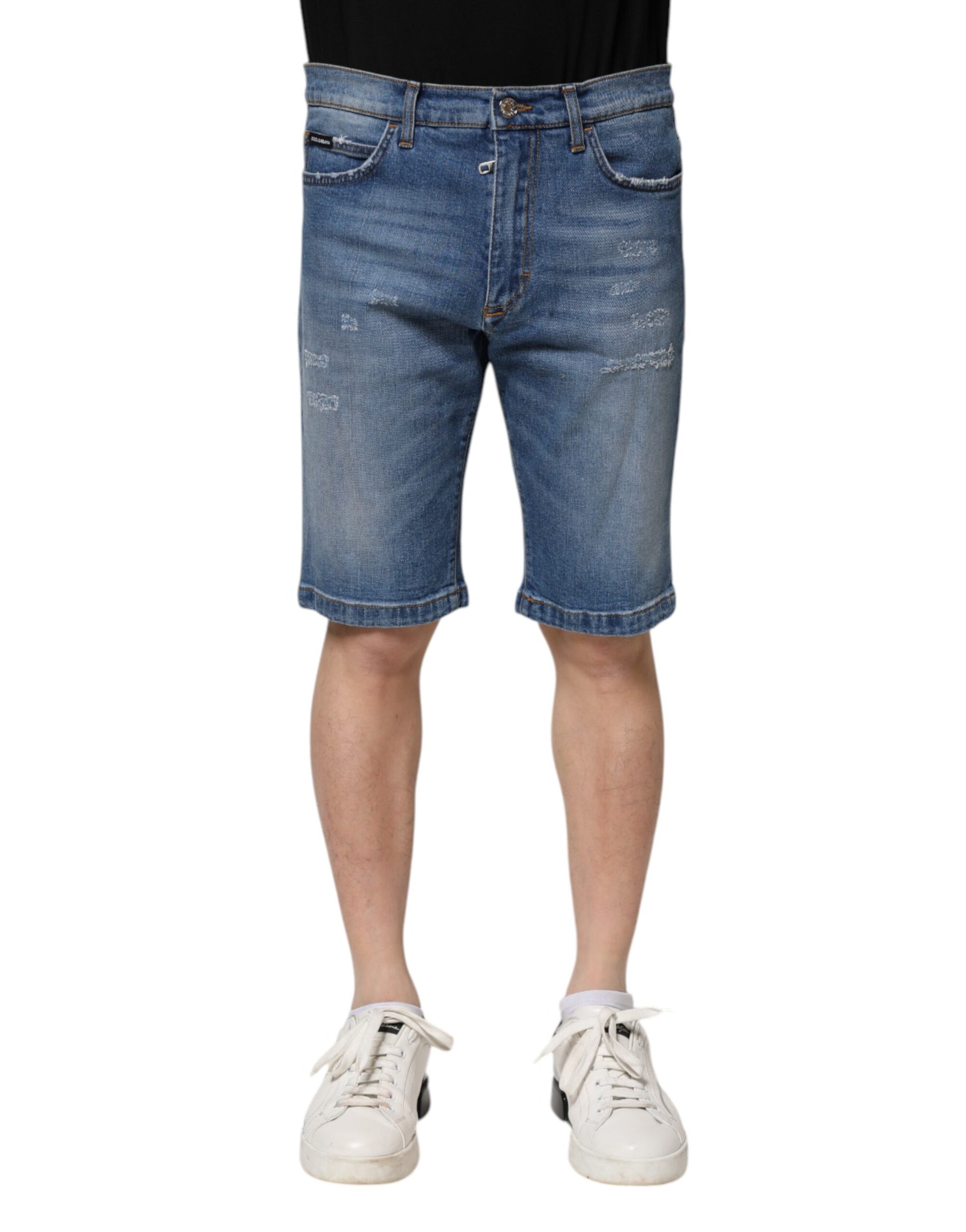 Shorts en jean Dolce & Gabbana en coton stretch bleu pour homme