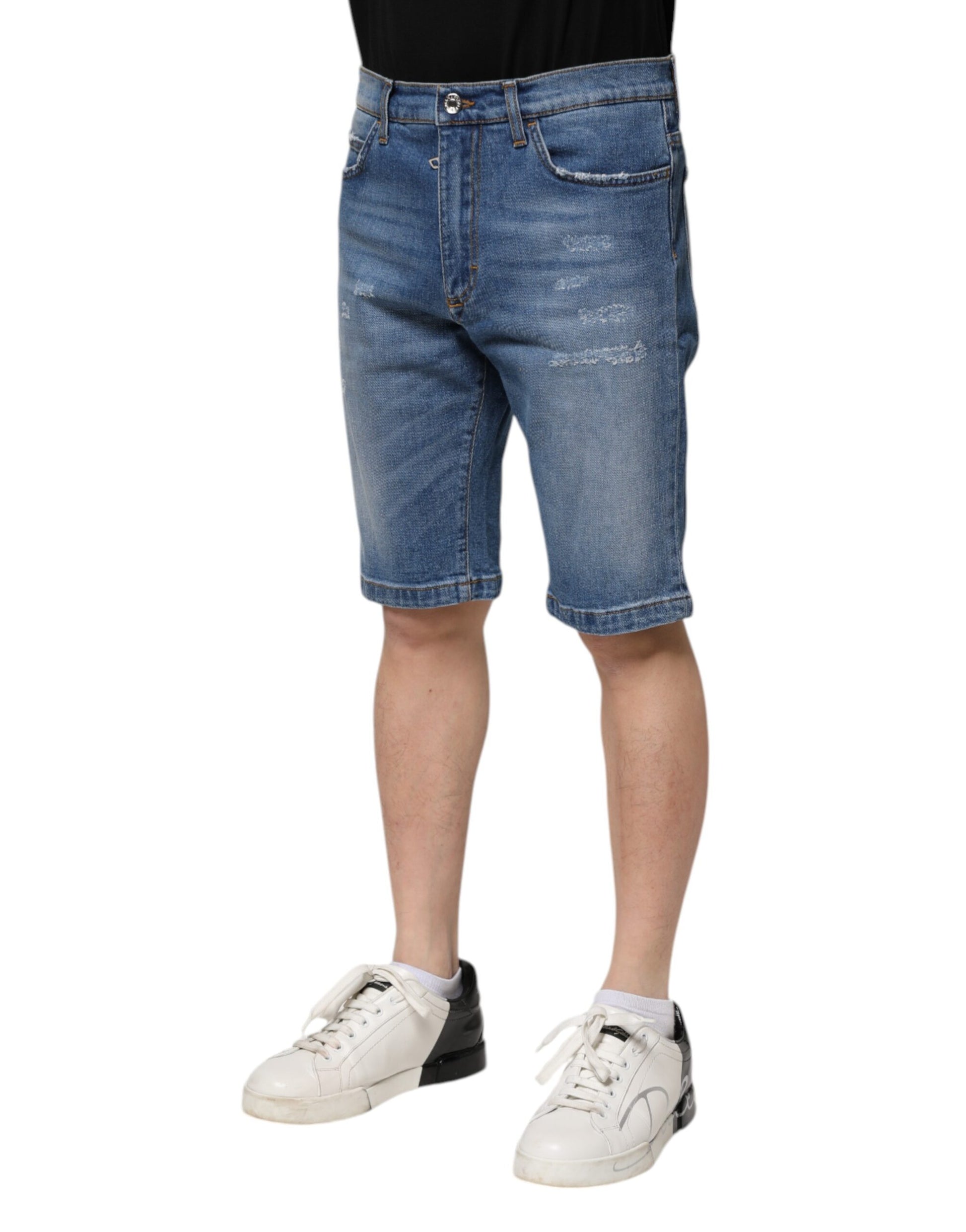 Shorts en jean Dolce & Gabbana en coton stretch bleu pour homme