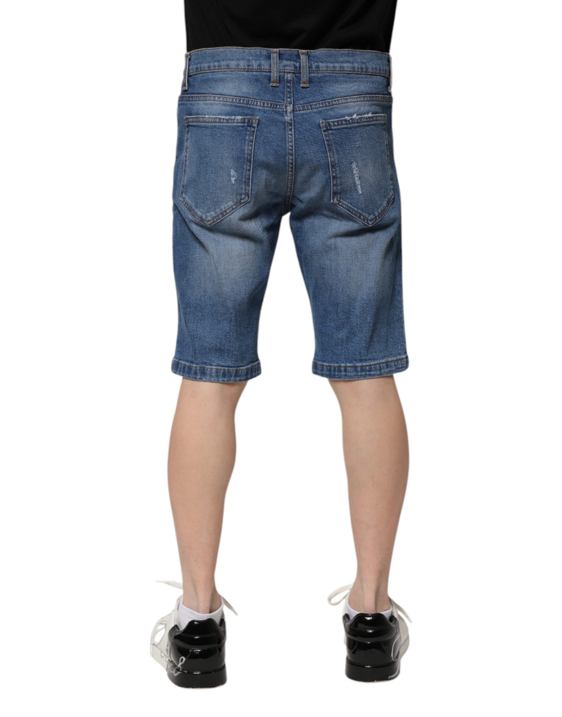 Shorts en jean Dolce & Gabbana en coton stretch bleu pour homme