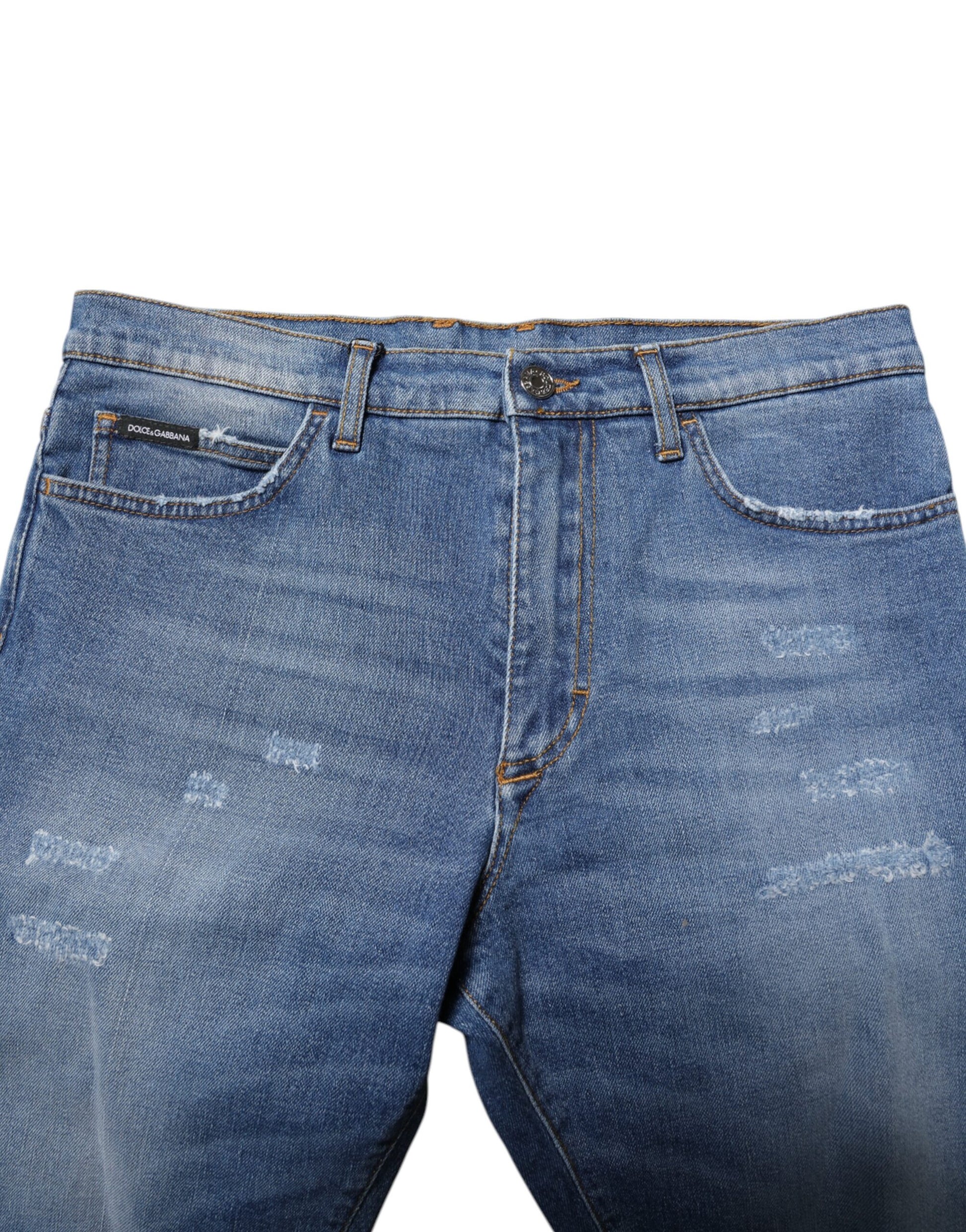 Shorts en jean Dolce & Gabbana en coton stretch bleu pour homme