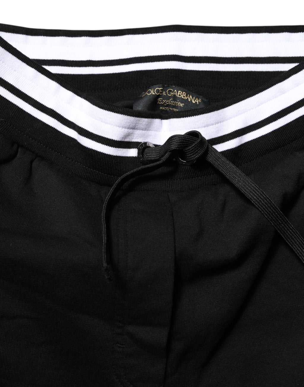 Pantalon de jogging taille moyenne en coton noir Dolce & Gabbana