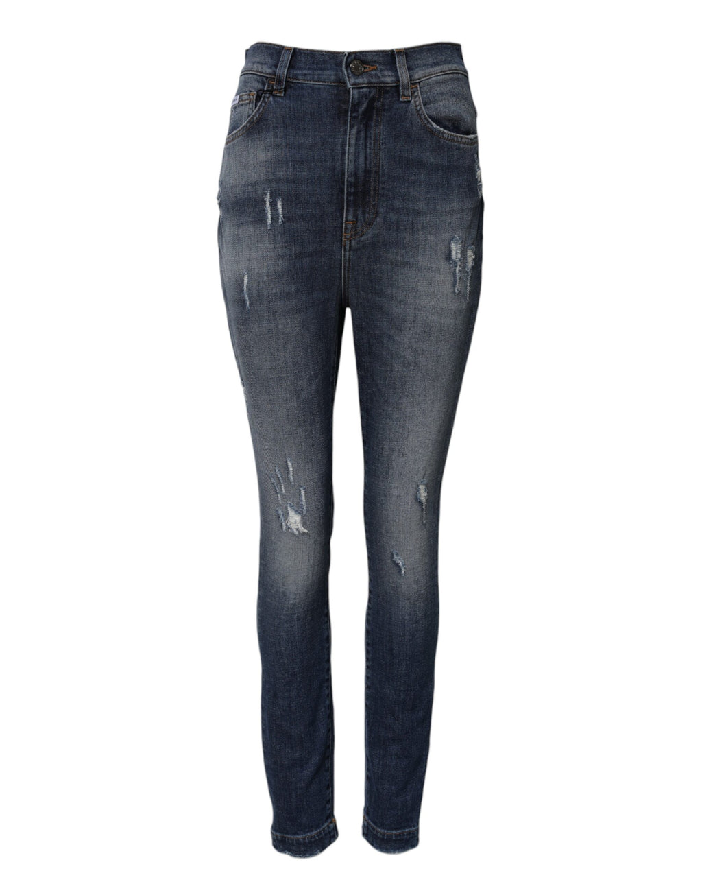 Jean en jean bleu délavé taille haute Dolce & Gabbana