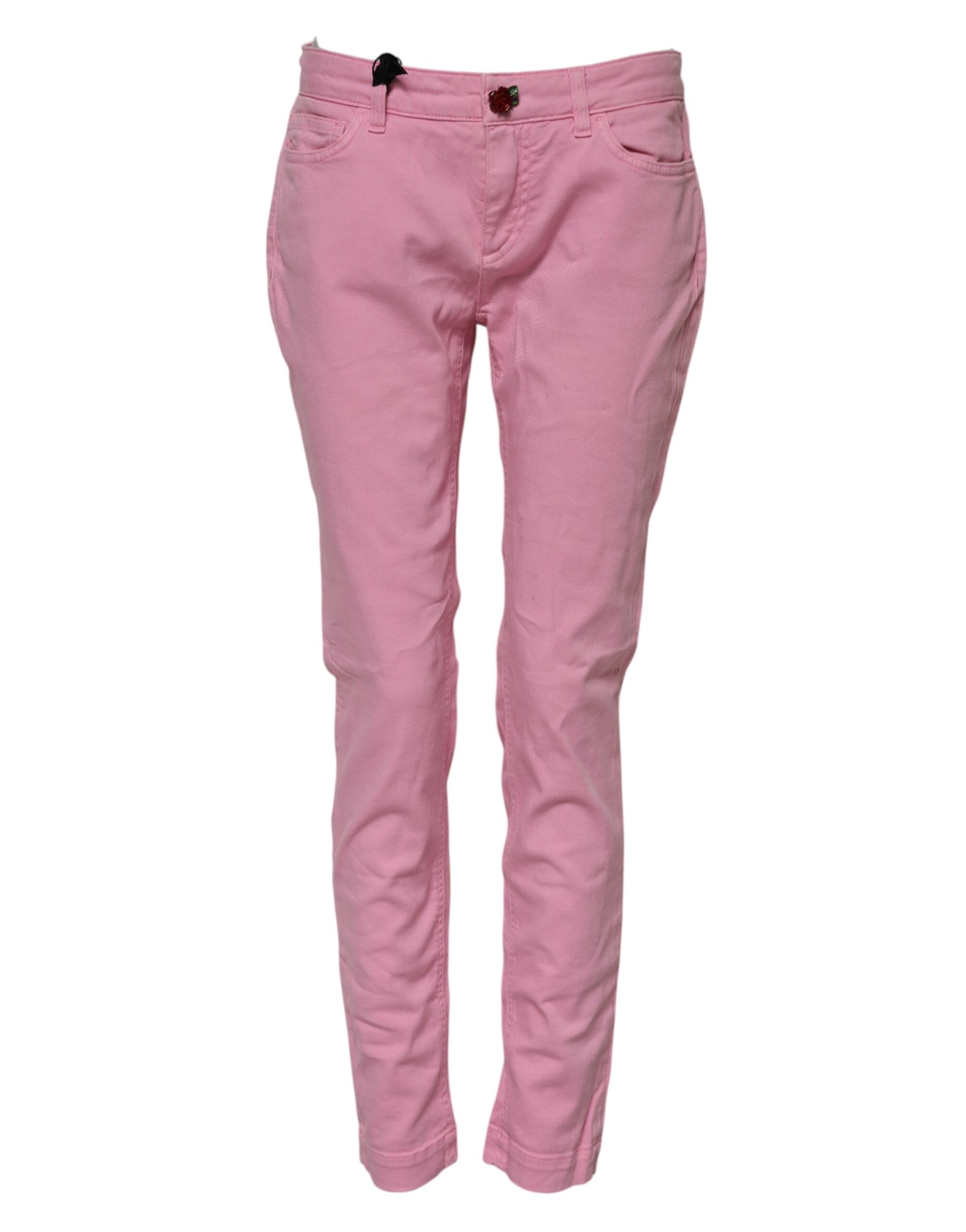 Jean slim en coton rose Dolce & Gabbana PRETTY
