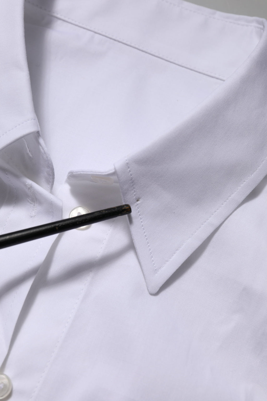 Chemise Top à col et manches longues en coton blanc Dolce & Gabbana