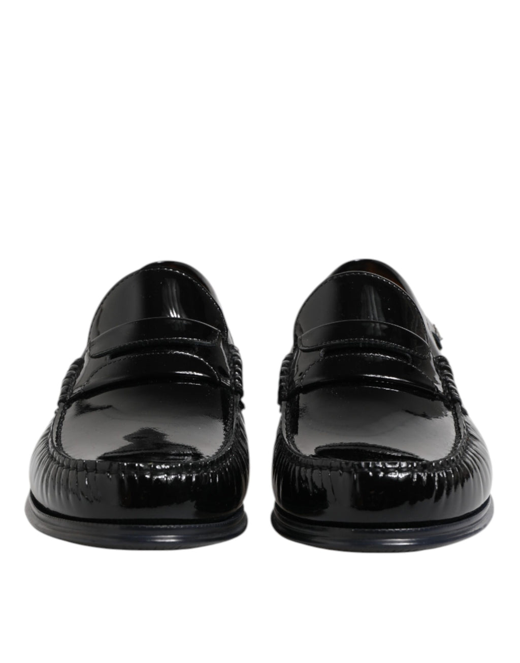 Mocassins à enfiler en cuir noir Dolce & Gabbana
