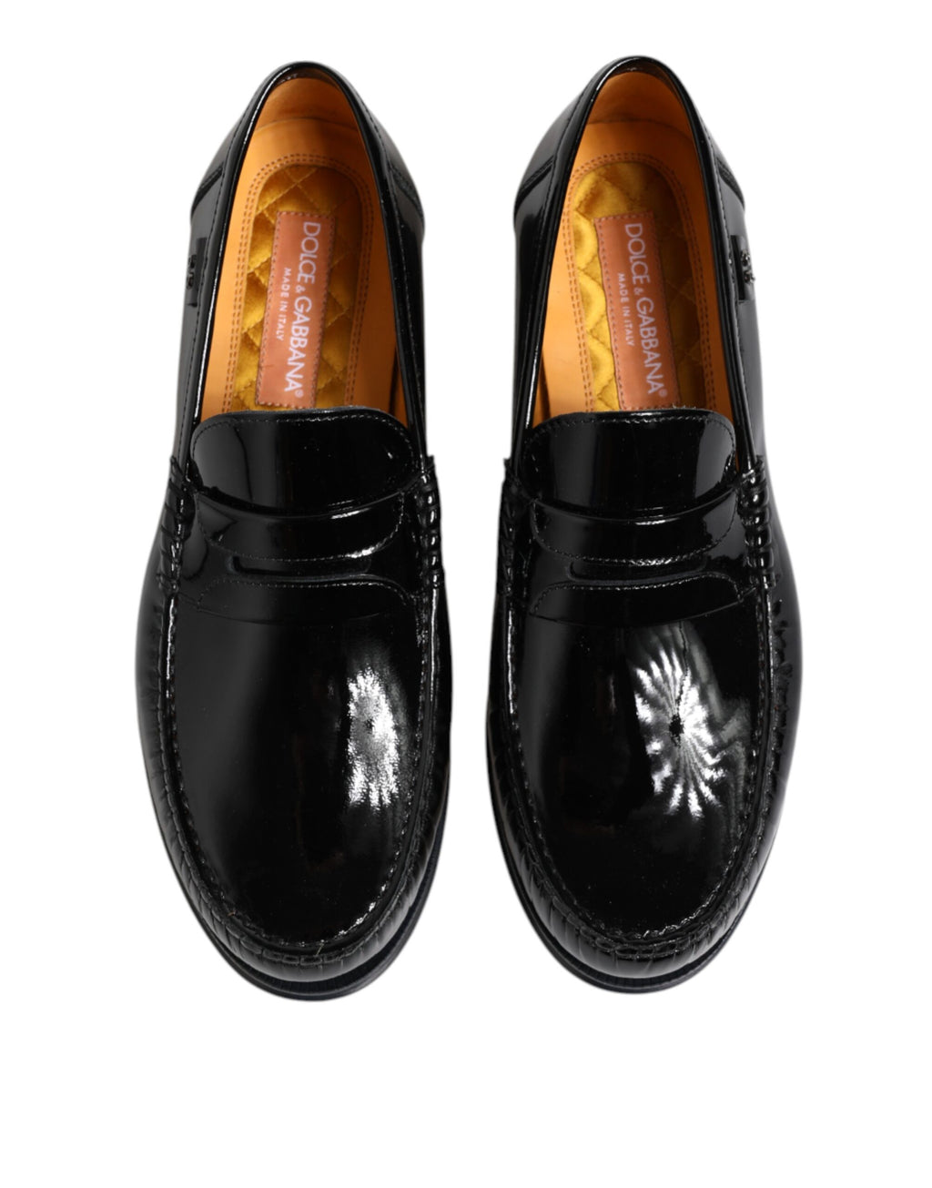 Mocassins à enfiler en cuir noir Dolce & Gabbana