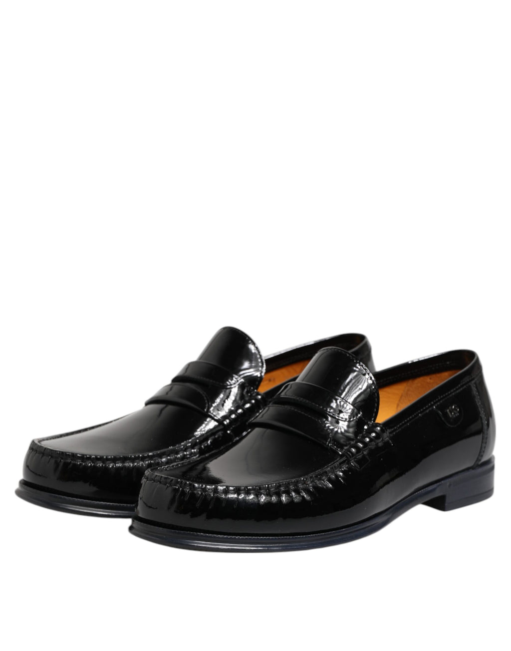 Mocassins à enfiler en cuir noir Dolce & Gabbana