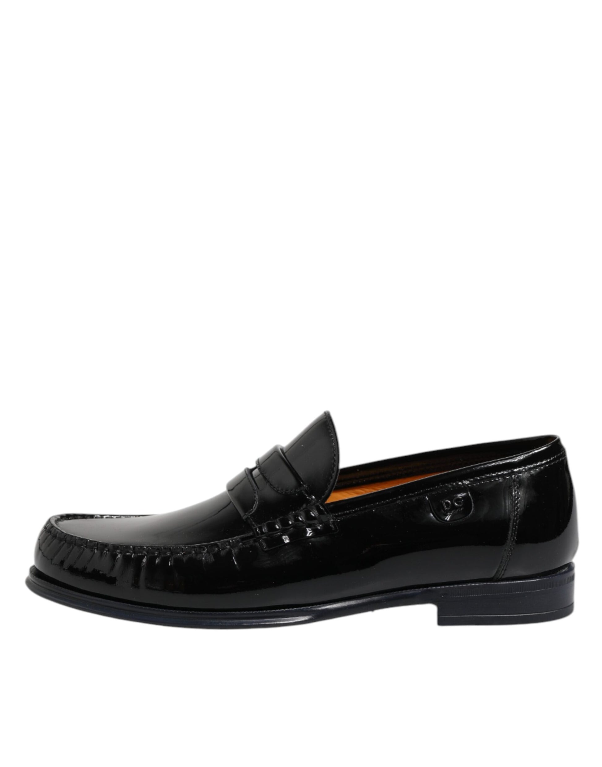 Mocassins à enfiler en cuir noir Dolce & Gabbana