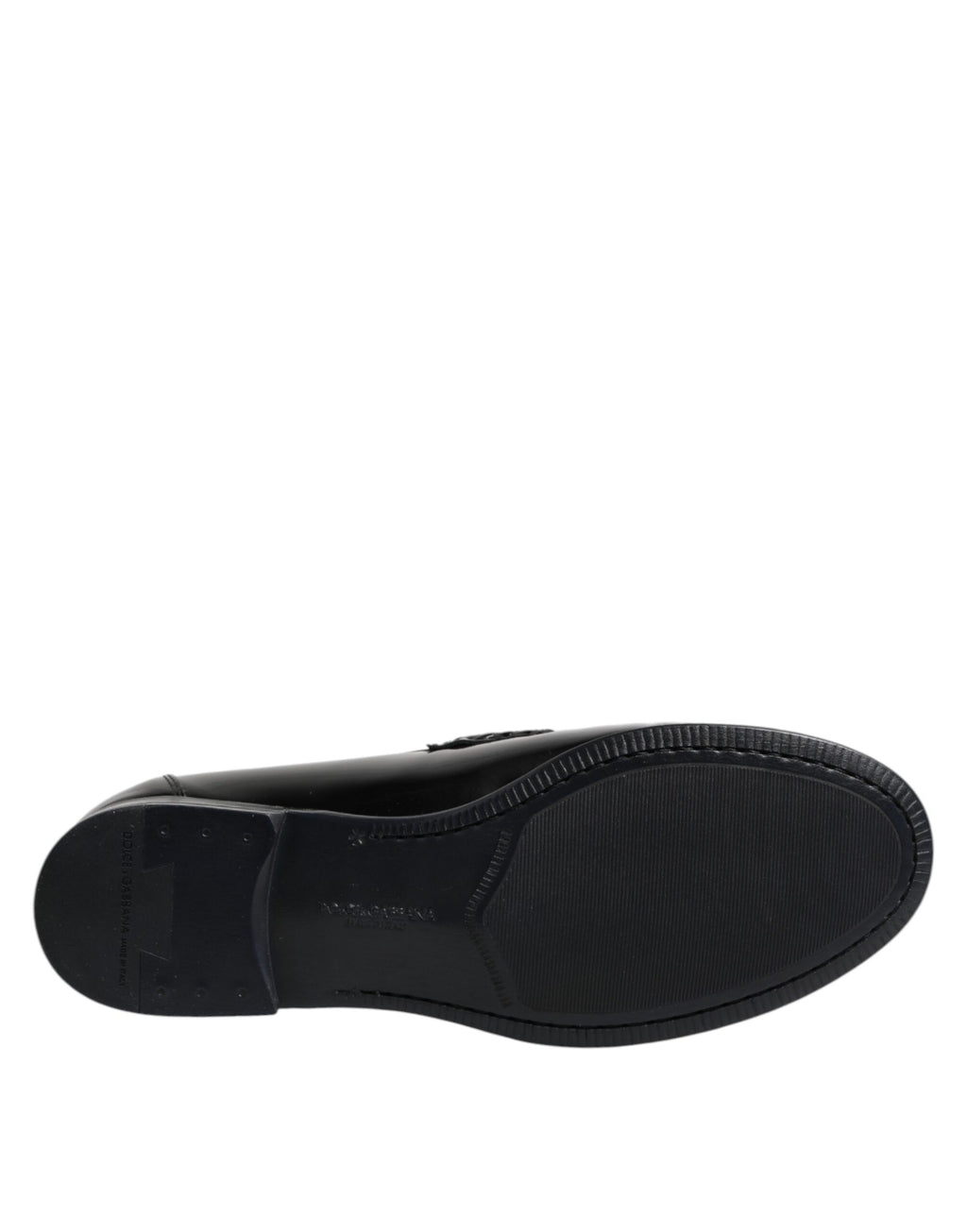 Mocassins à enfiler en cuir noir Dolce & Gabbana