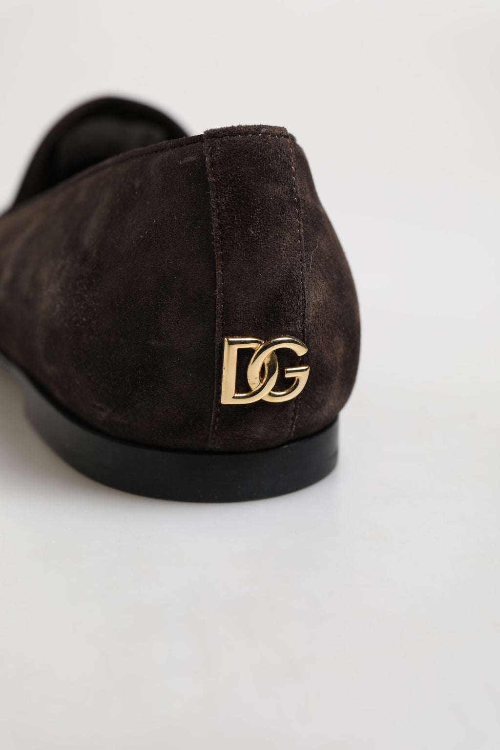 Chaussures Loafers Dolce & Gabbana en Velours Marron et Cuir à Enfiler