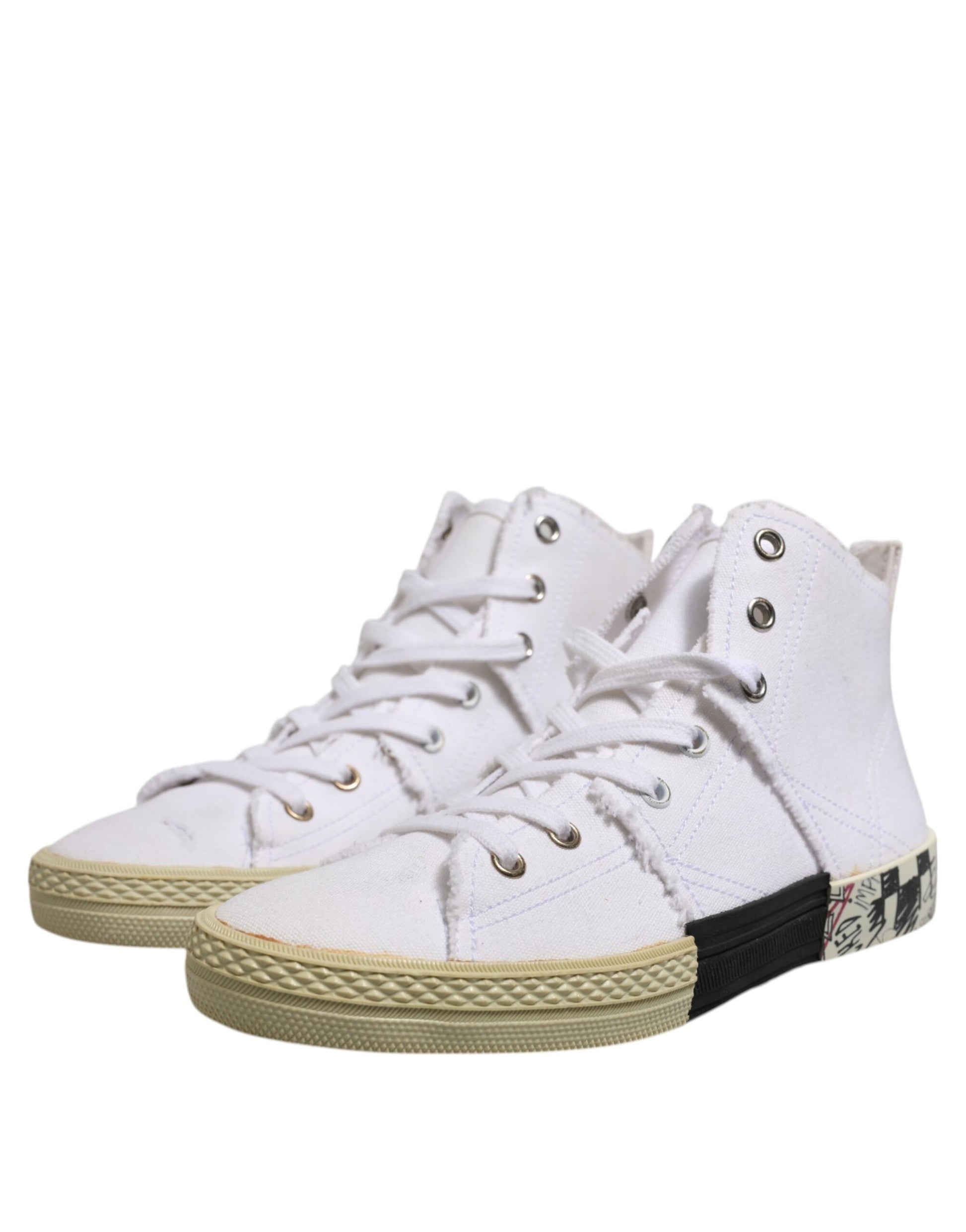 Chaussures Baskets Montantes Femme à Lacets Blanches Maison Margiela