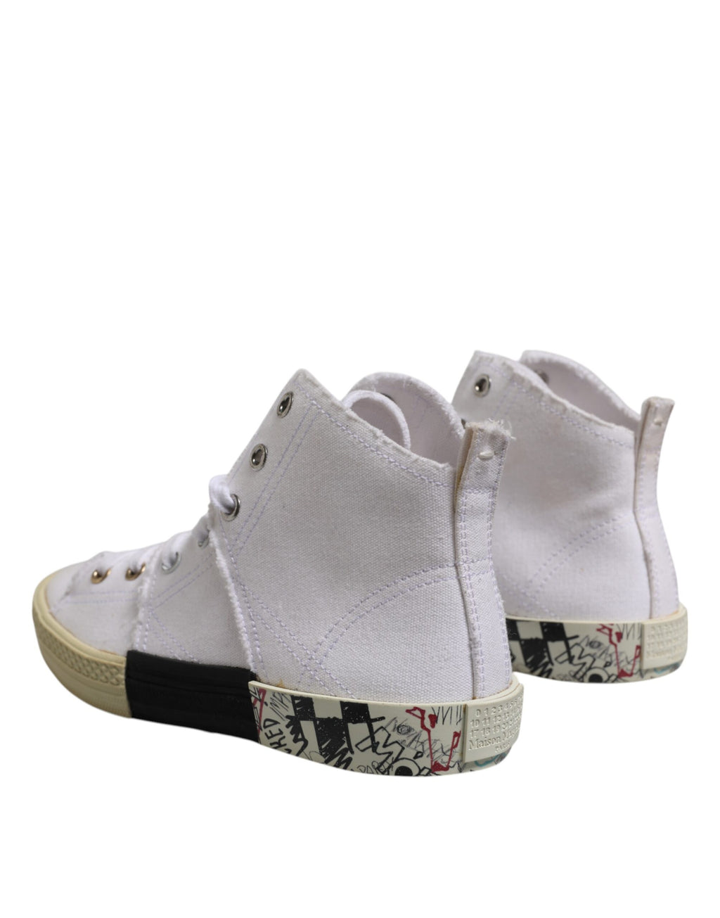 Chaussures Baskets Montantes Femme à Lacets Blanches Maison Margiela