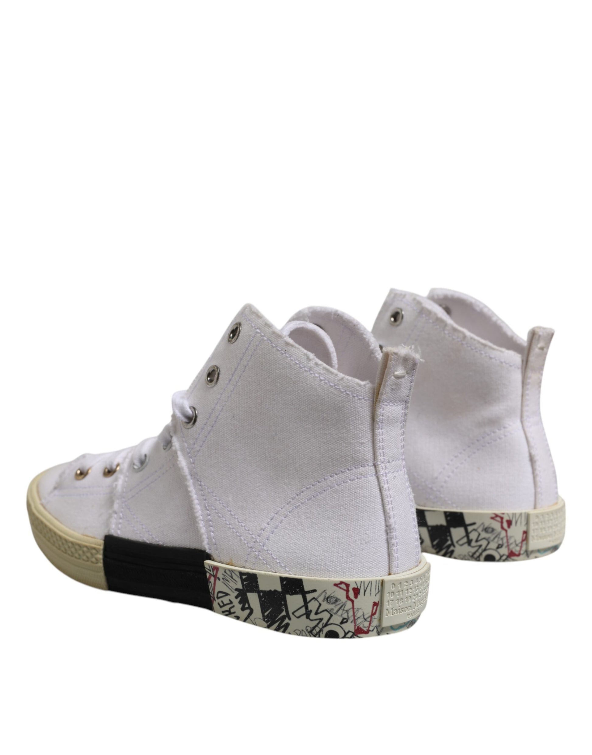 Chaussures Baskets Montantes Femme à Lacets Blanches Maison Margiela