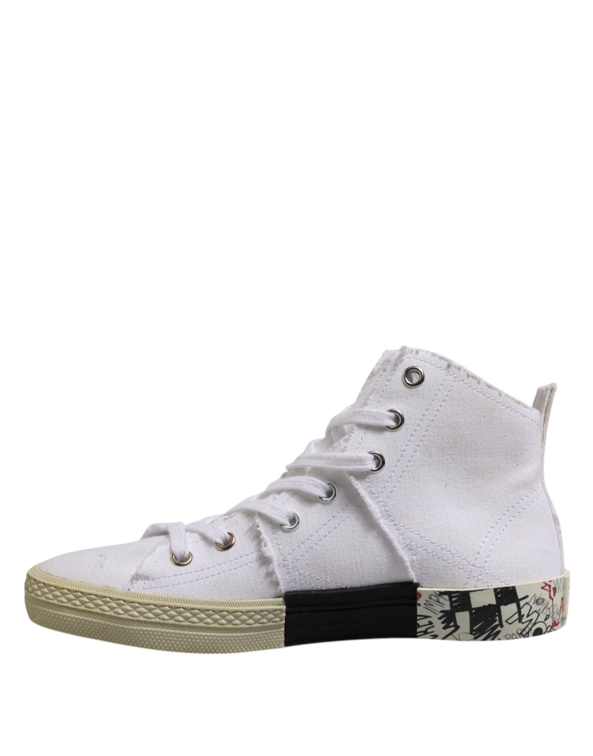 Chaussures Baskets Montantes Femme à Lacets Blanches Maison Margiela