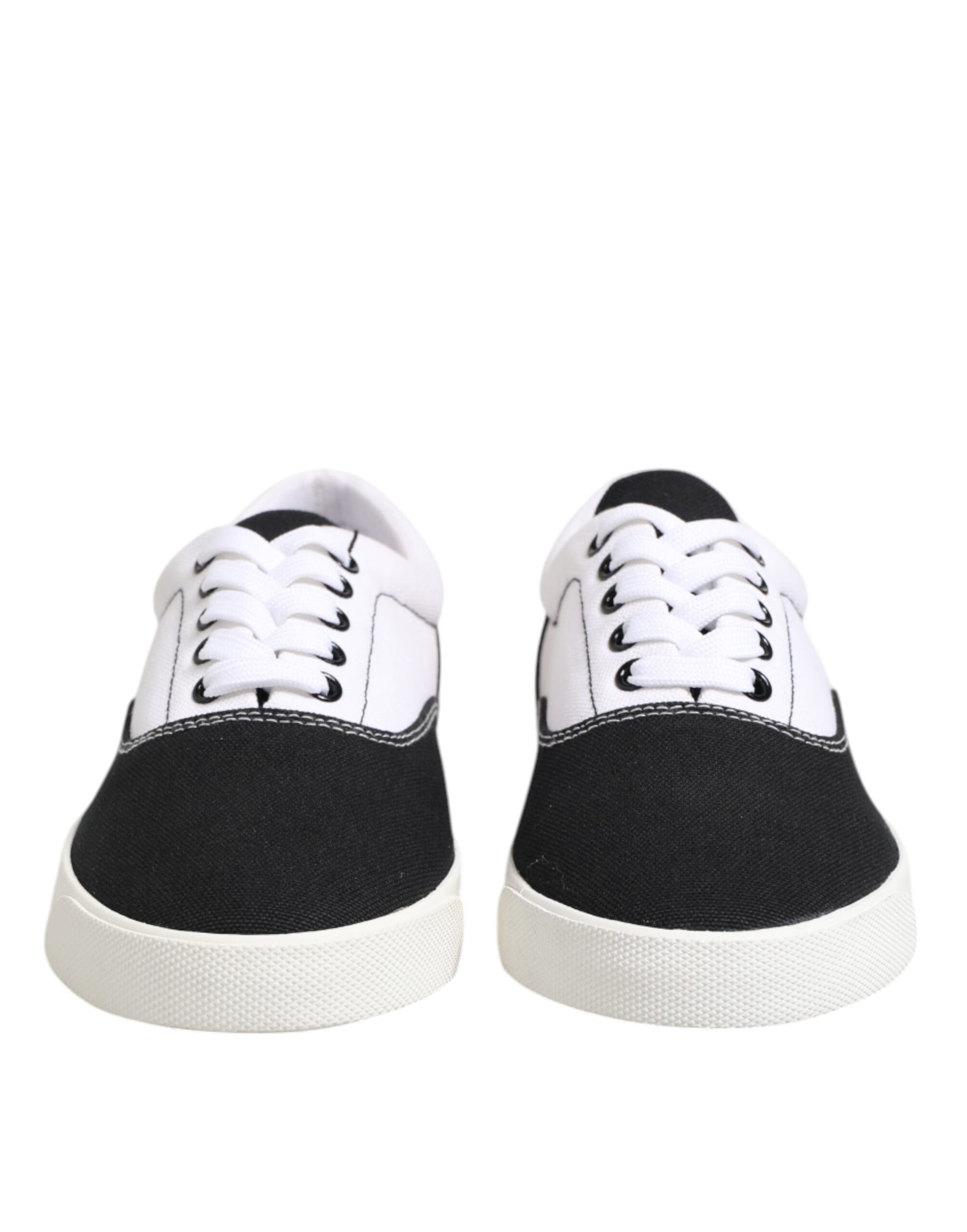 Chaussures Homme Dolce & Gabbana Baskets Montantes en Toile de Coton Noire à Lacets