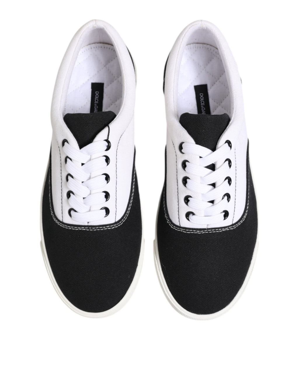 Chaussures Homme Dolce & Gabbana Baskets Montantes en Toile de Coton Noire à Lacets