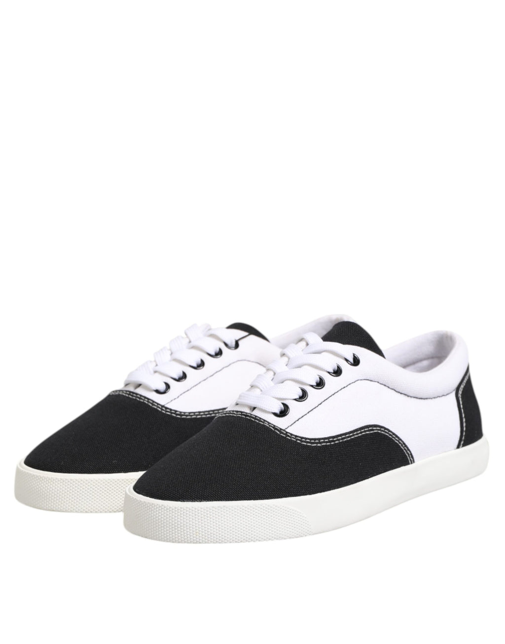 Chaussures Homme Dolce & Gabbana Baskets Montantes en Toile de Coton Noire à Lacets