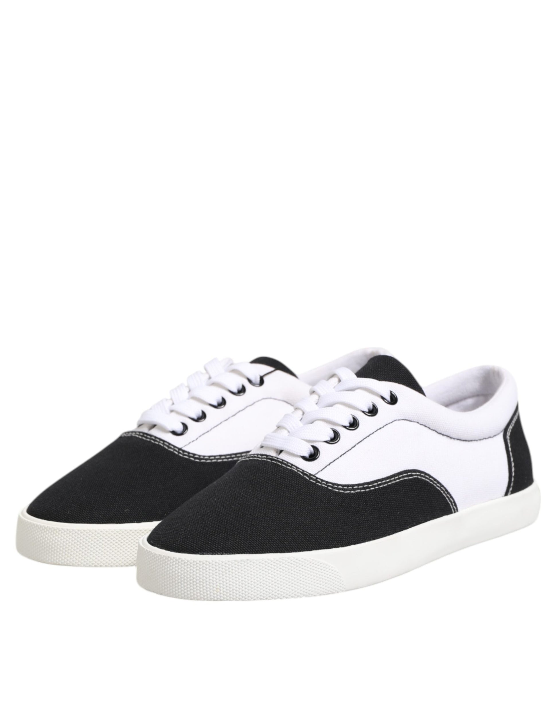 Chaussures Homme Dolce & Gabbana Baskets Montantes en Toile de Coton Noire à Lacets