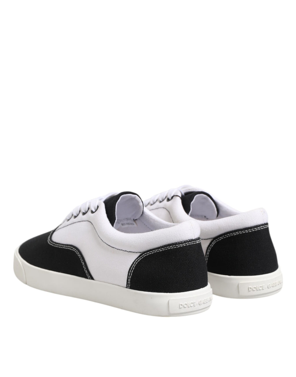 Chaussures Homme Dolce & Gabbana Baskets Montantes en Toile de Coton Noire à Lacets