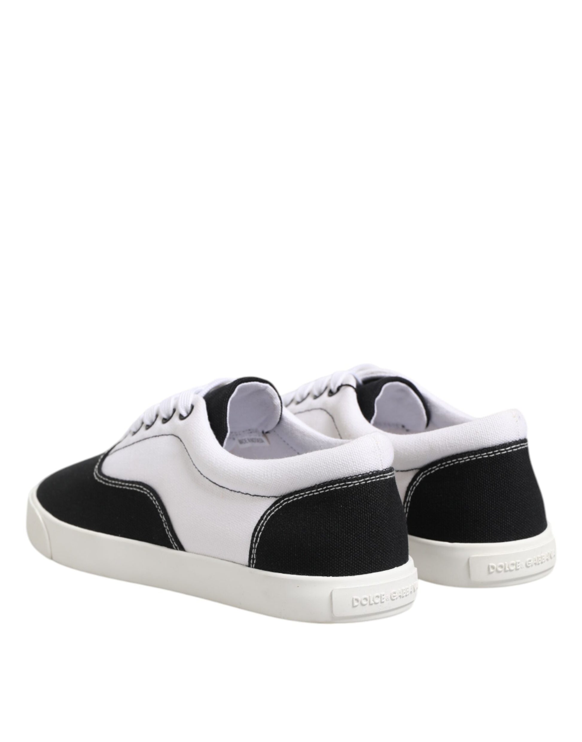 Chaussures Homme Dolce & Gabbana Baskets Montantes en Toile de Coton Noire à Lacets