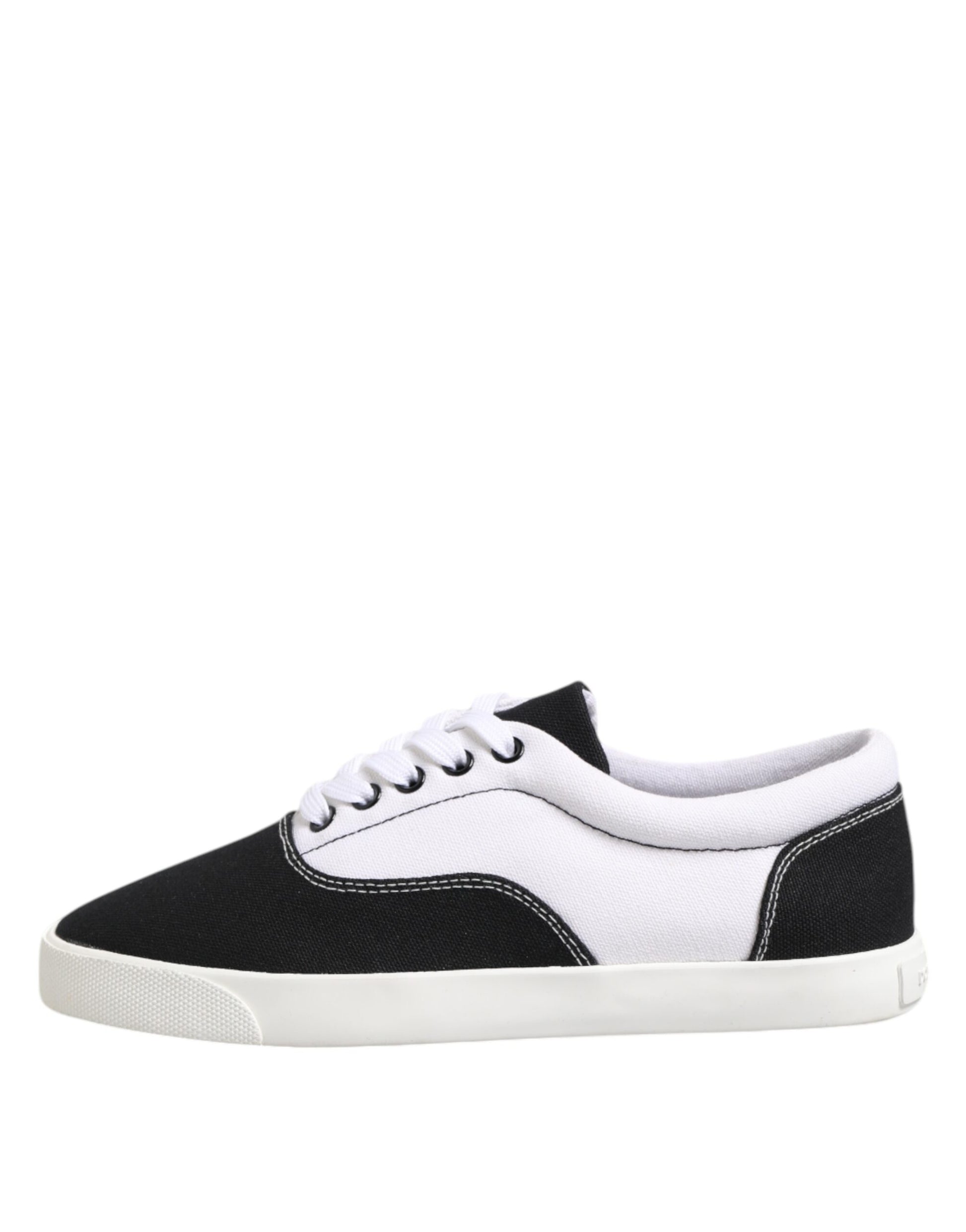 Chaussures Homme Dolce & Gabbana Baskets Montantes en Toile de Coton Noire à Lacets