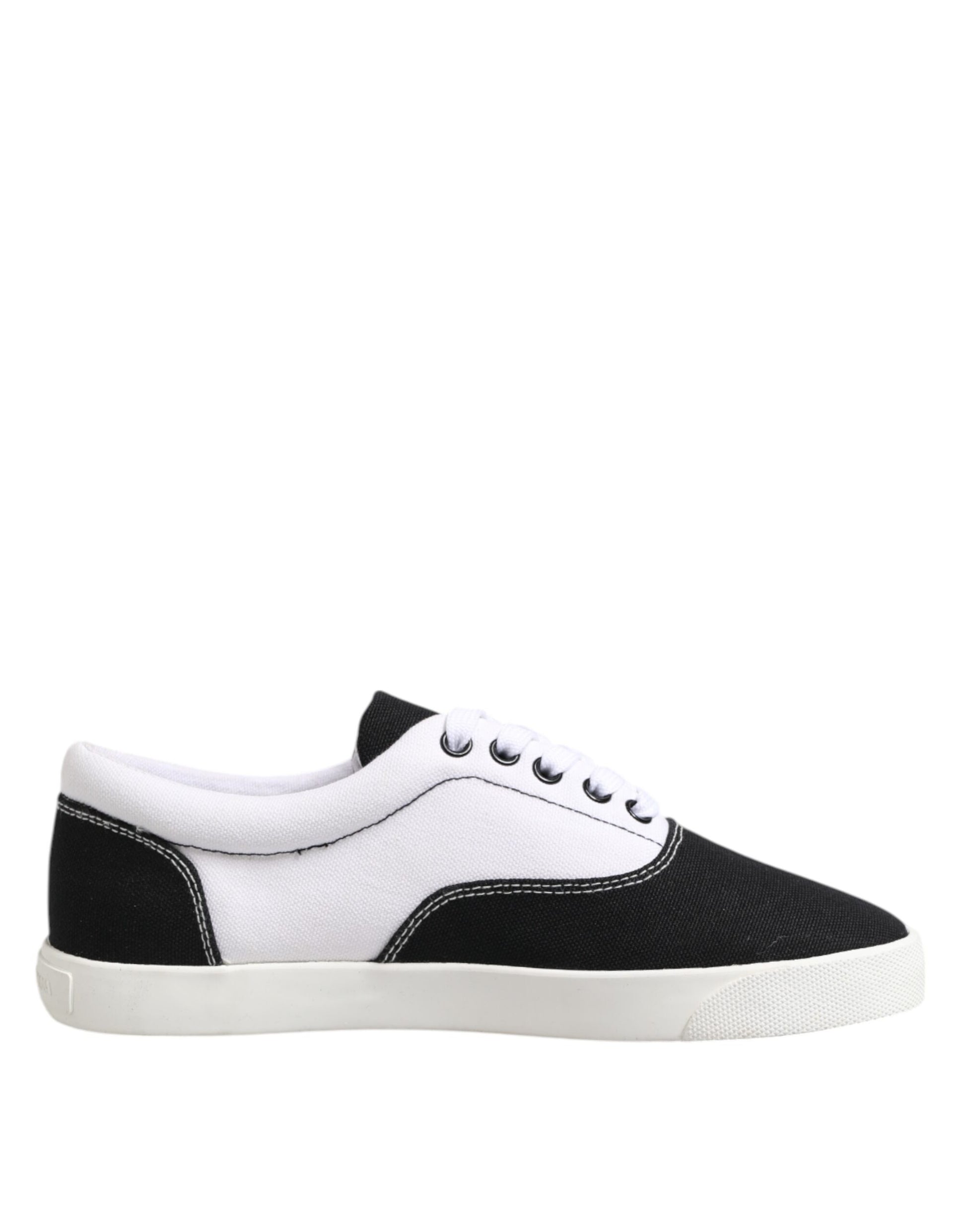 Chaussures Homme Dolce & Gabbana Baskets Montantes en Toile de Coton Noire à Lacets