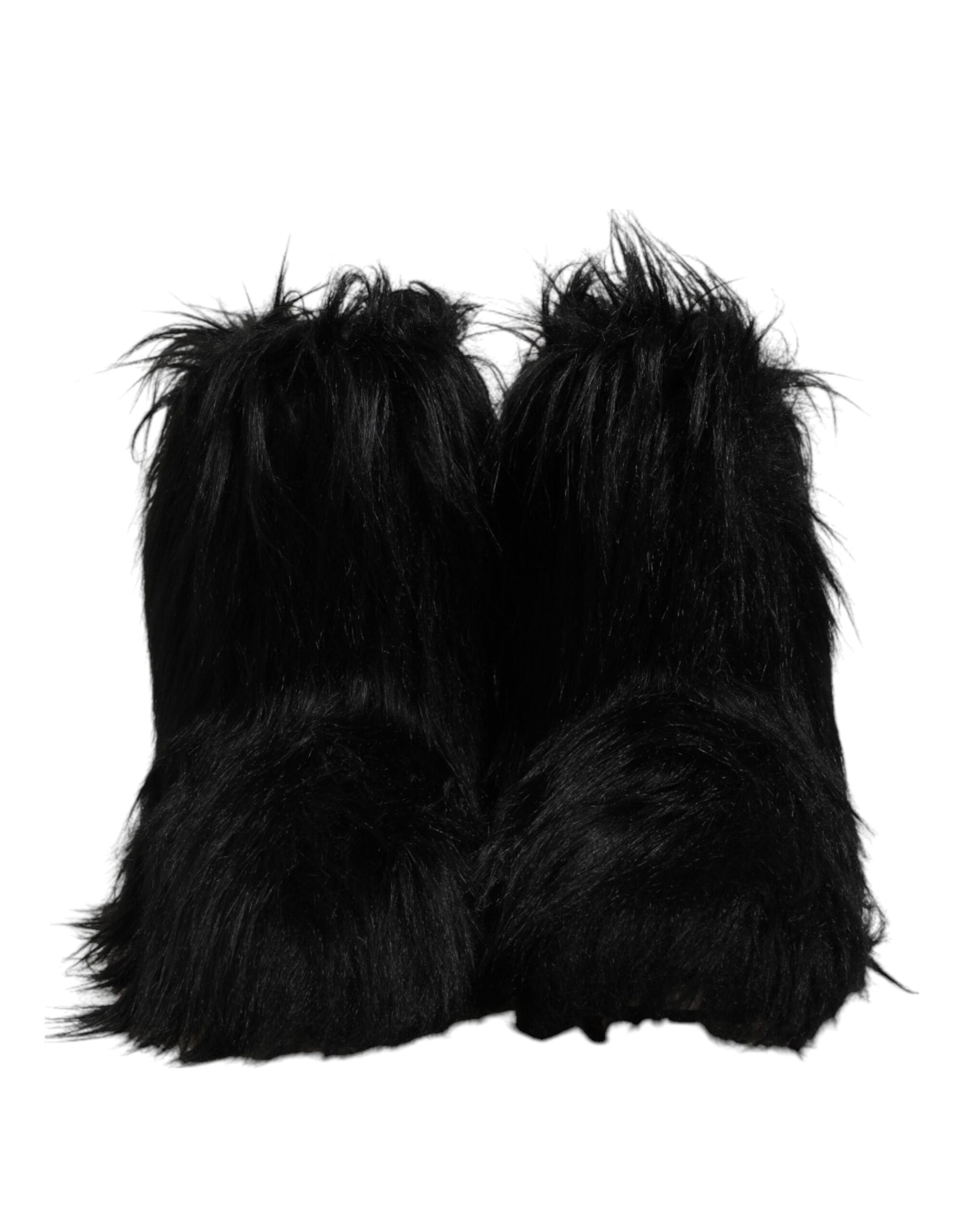 Bottes mi-mollet Dolce & Gabbana en fausse fourrure noire