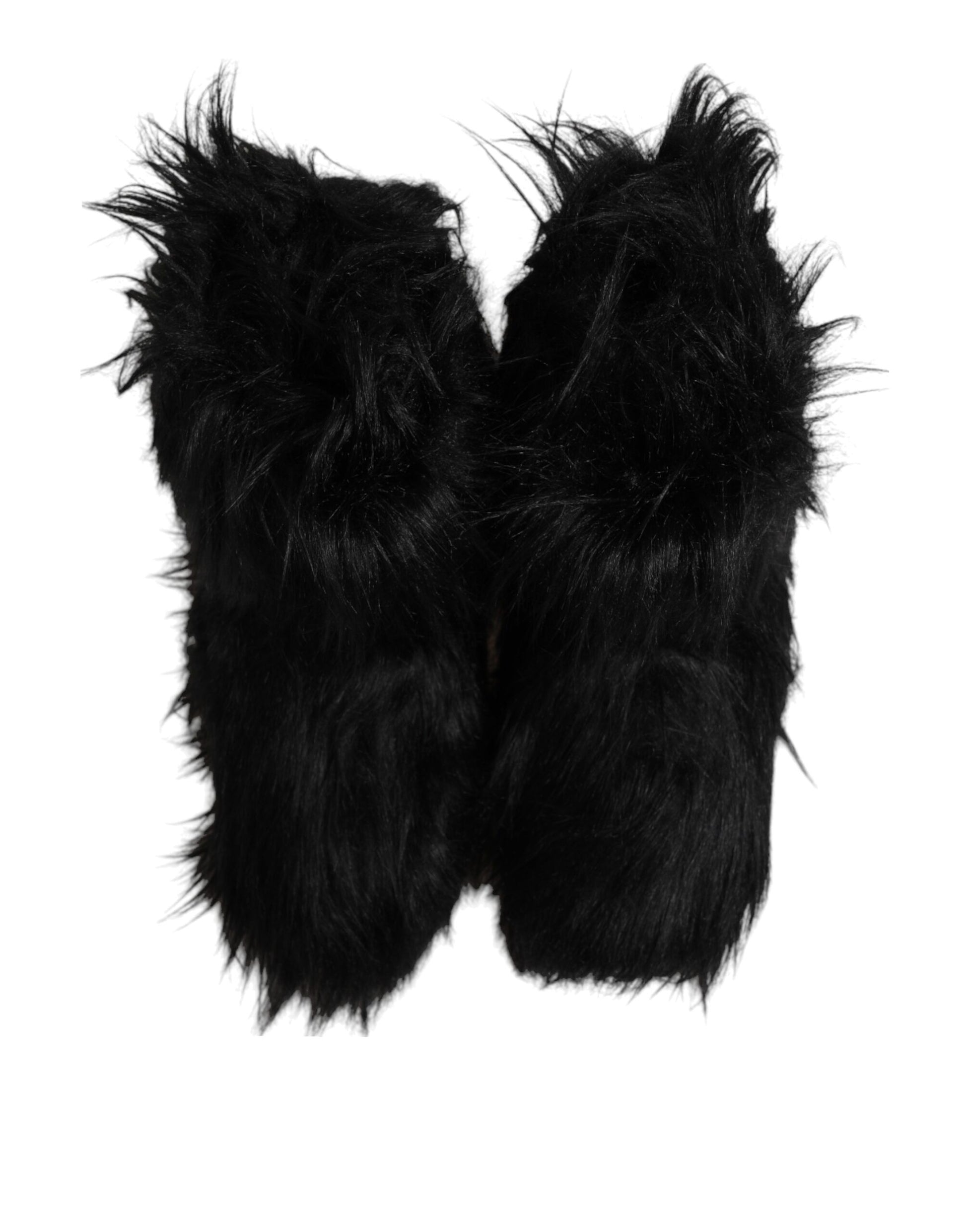 Bottes mi-mollet Dolce & Gabbana en fausse fourrure noire