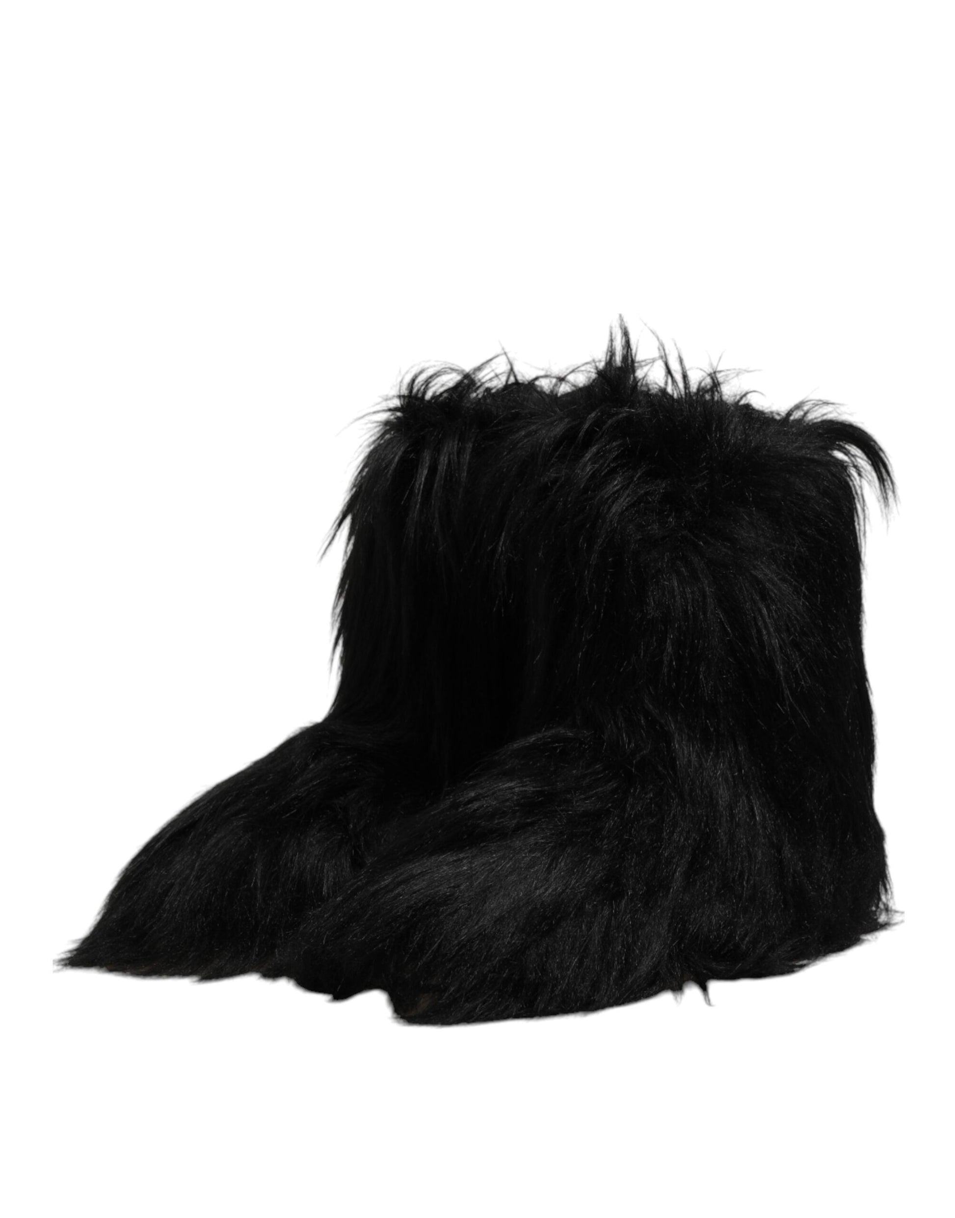 Bottes mi-mollet Dolce & Gabbana en fausse fourrure noire