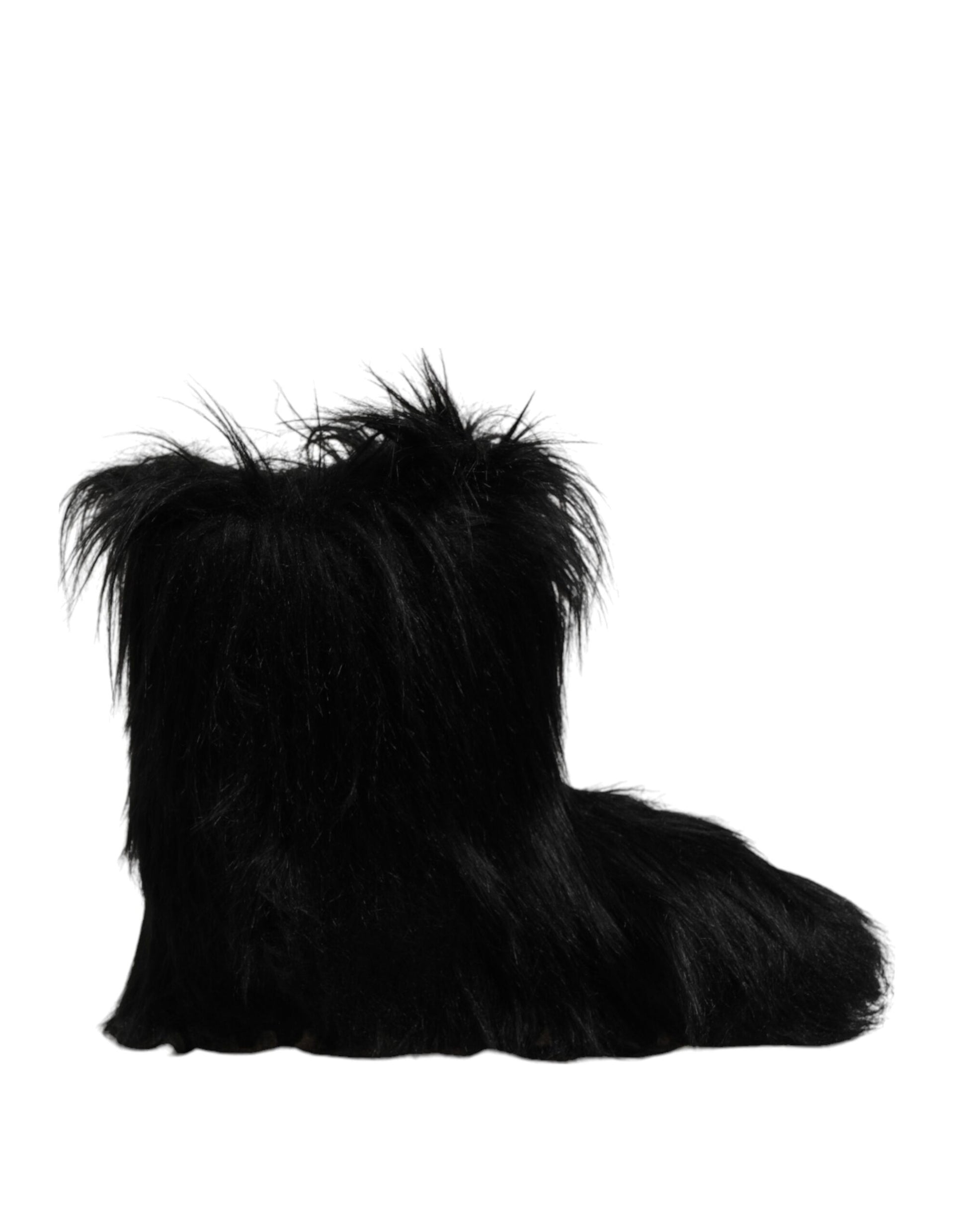 Bottes mi-mollet Dolce & Gabbana en fausse fourrure noire