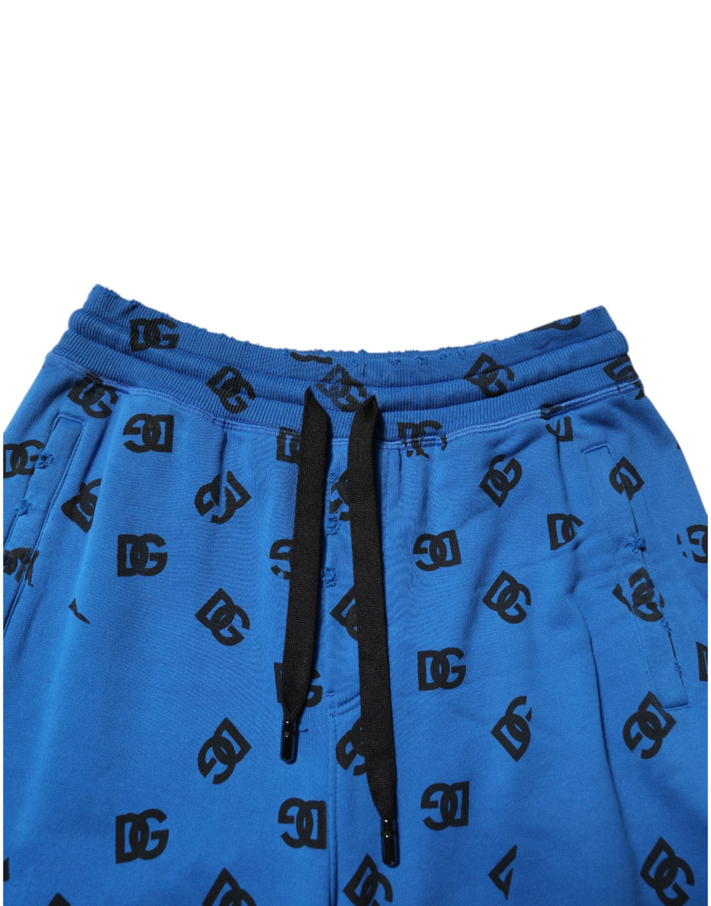 Dolce & Gabbana Pantalon de survêtement bleu pour homme avec logo imprimé