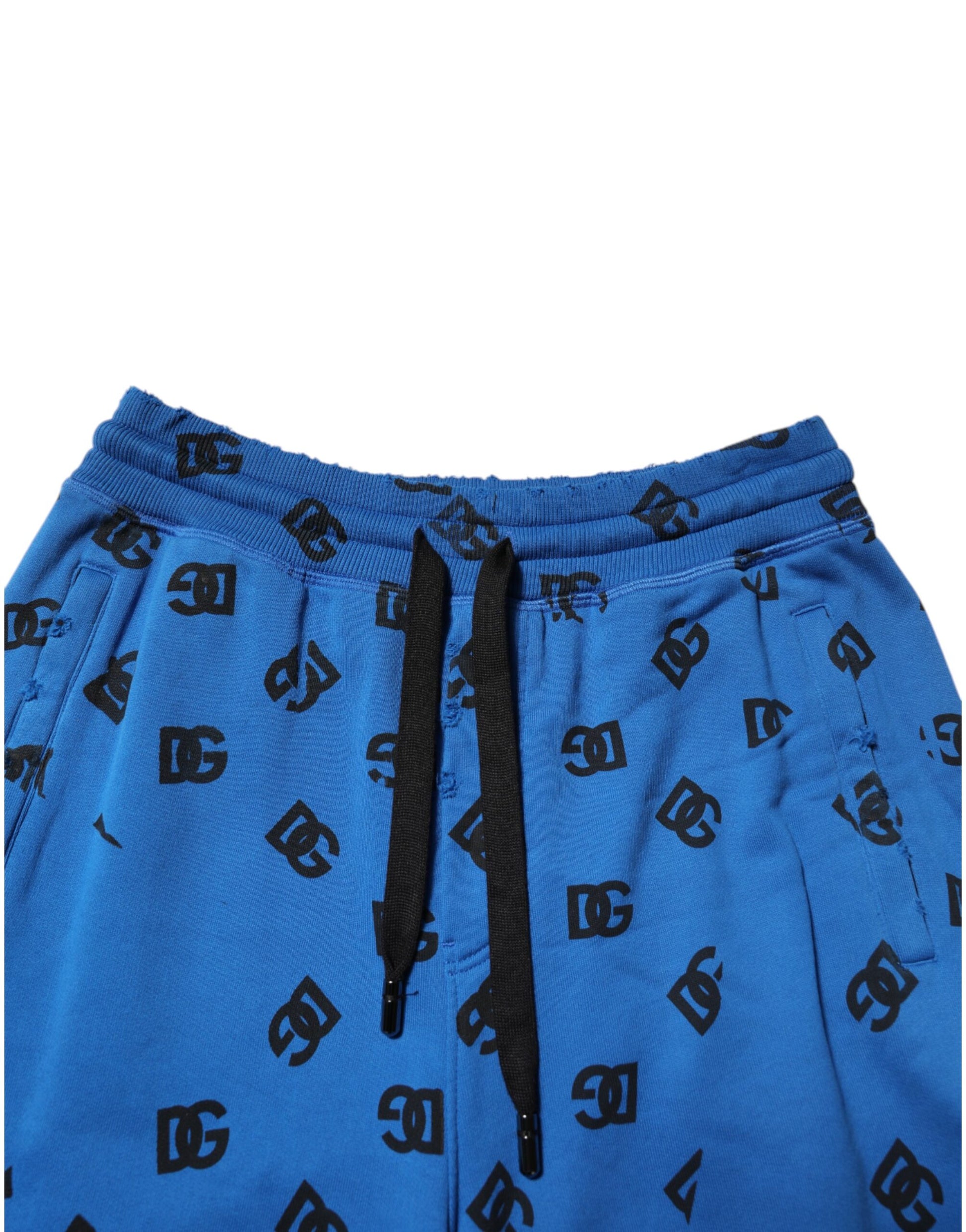Dolce & Gabbana Pantalon de survêtement bleu pour homme avec logo imprimé