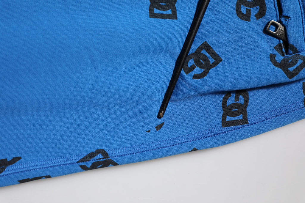Dolce & Gabbana Pantalon de survêtement bleu pour homme avec logo imprimé
