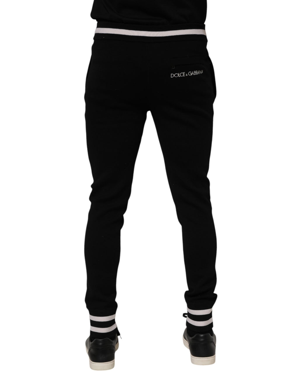 Pantalon de jogging en molleton de coton noir Dolce & Gabbana pour homme