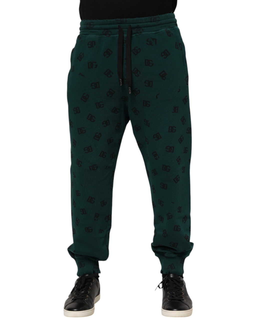 Pantalon de survêtement Dolce & Gabbana vert imprimé logo pour homme