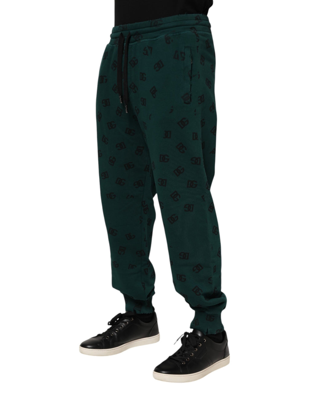 Pantalon de survêtement Dolce & Gabbana vert imprimé logo pour homme
