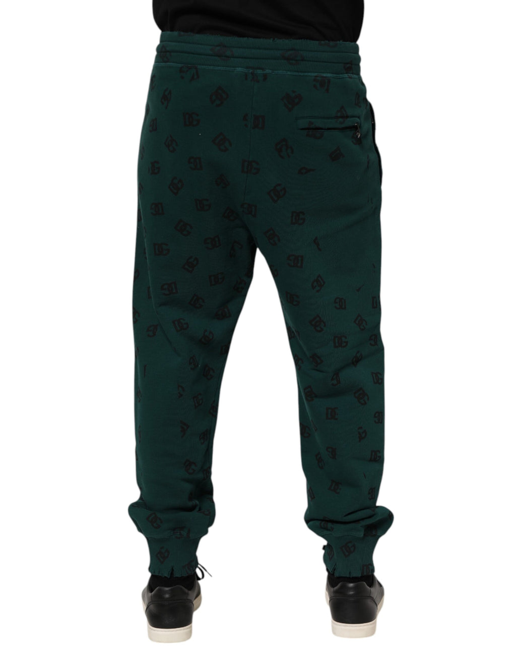 Pantalon de survêtement Dolce & Gabbana vert imprimé logo pour homme