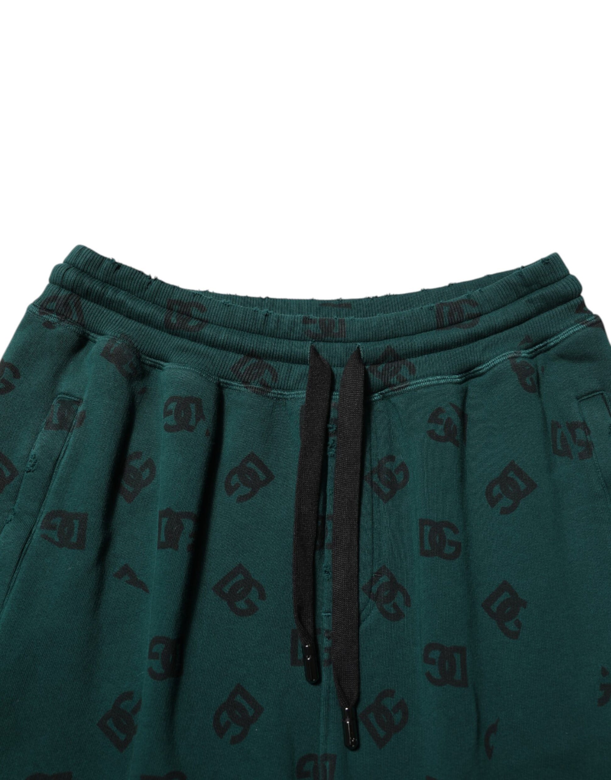 Pantalon de survêtement Dolce & Gabbana vert imprimé logo pour homme