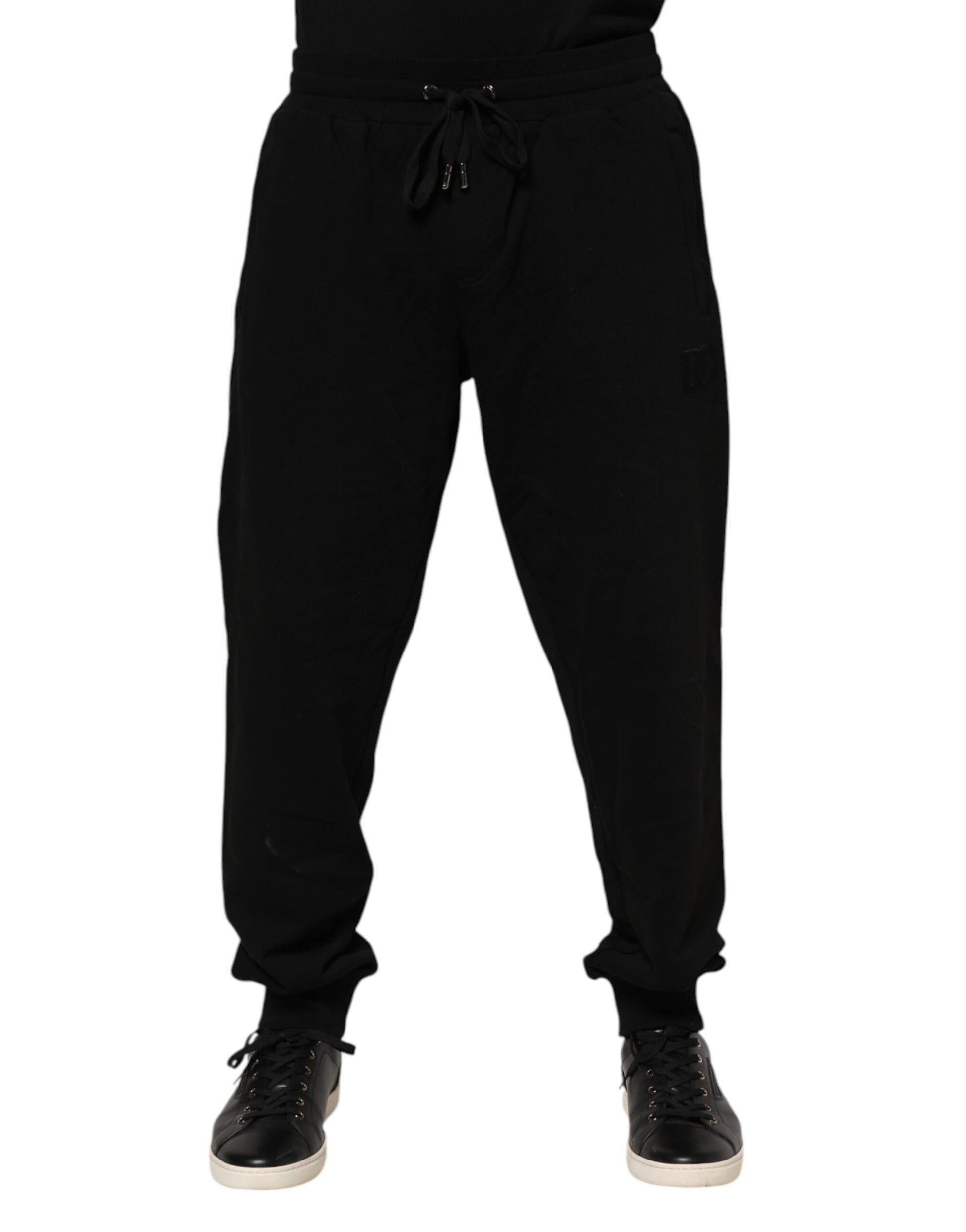 Pantalon de jogging homme Dolce & Gabbana en coton noir avec bande logo