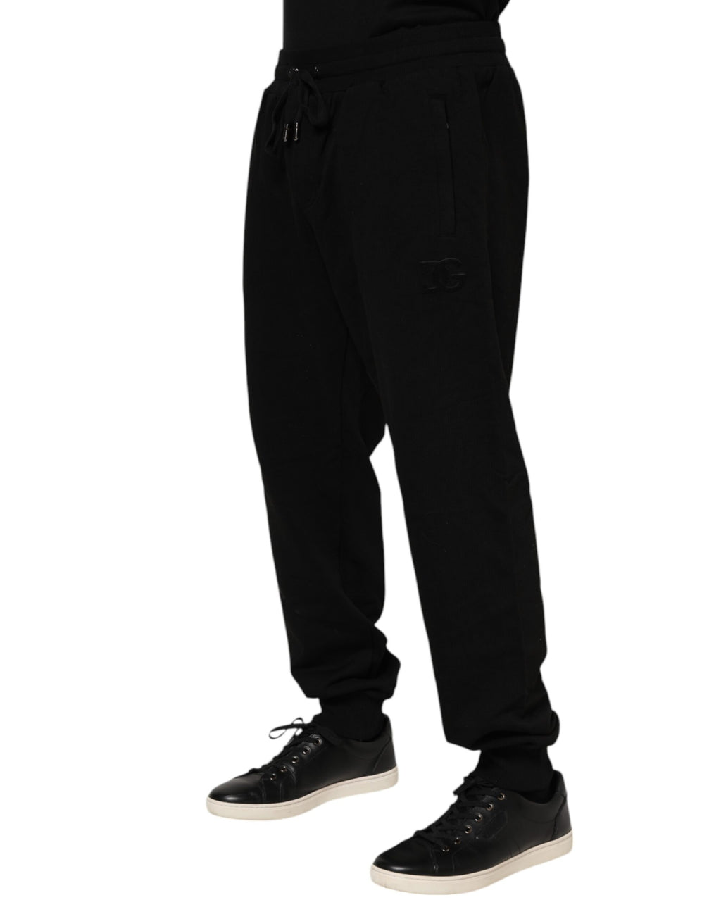 Pantalon de jogging homme Dolce & Gabbana en coton noir avec bande logo