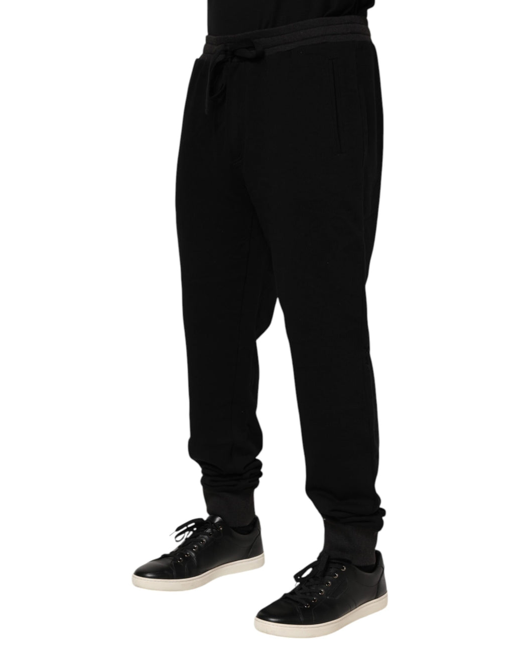 Pantalon de survêtement Dolce & Gabbana en coton noir avec motif couronne