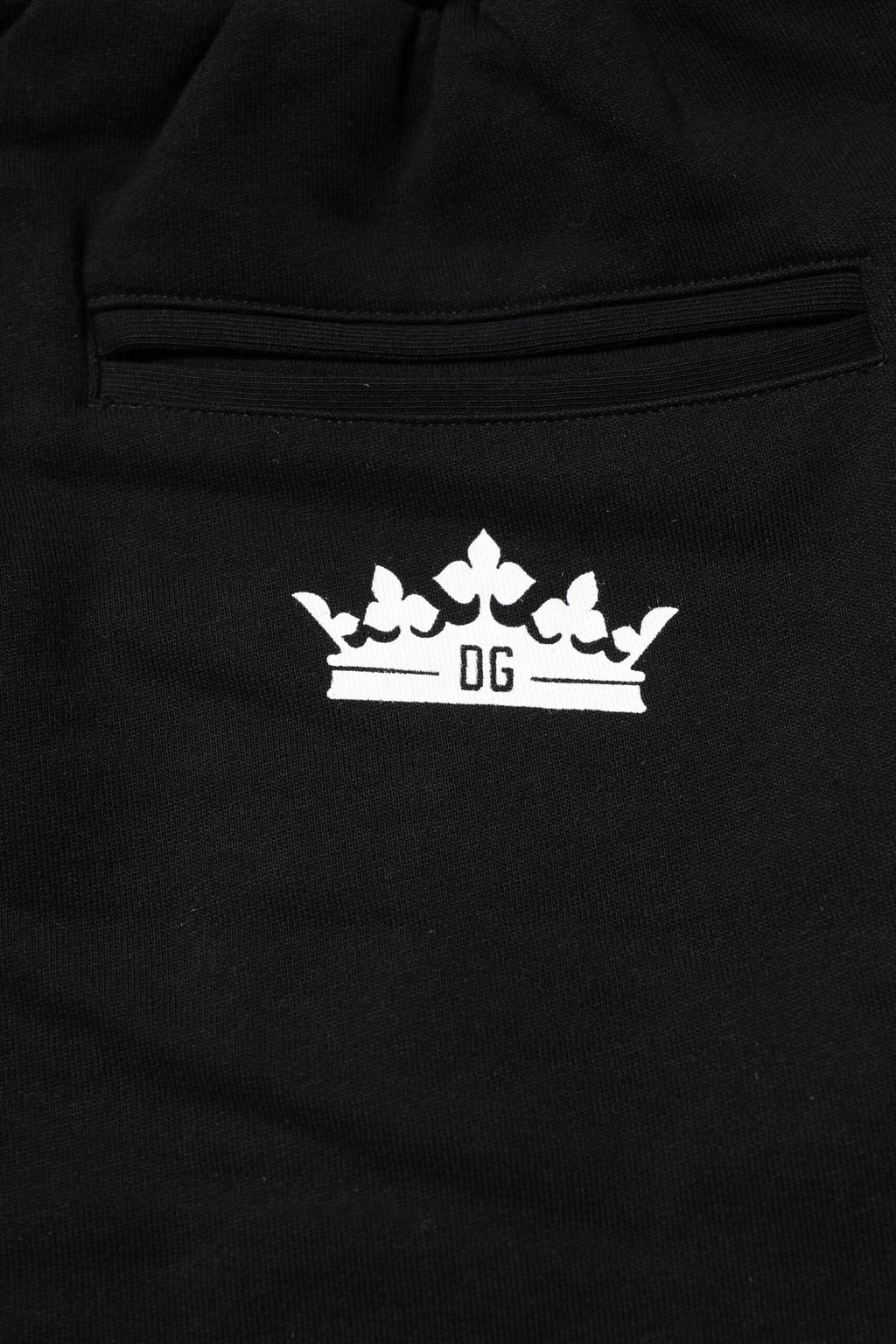 Pantalon de survêtement Dolce & Gabbana en coton noir avec motif couronne
