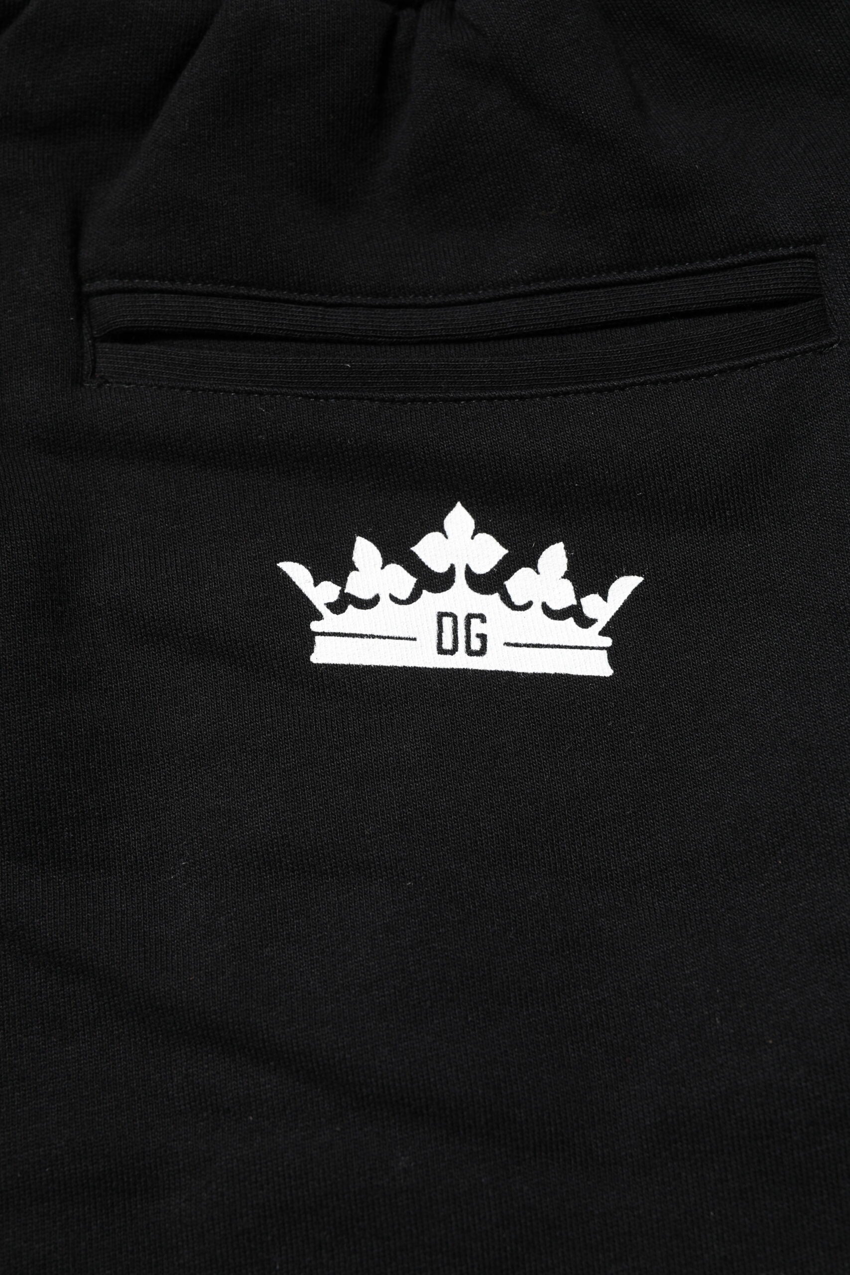Pantalon de survêtement Dolce & Gabbana en coton noir avec motif couronne