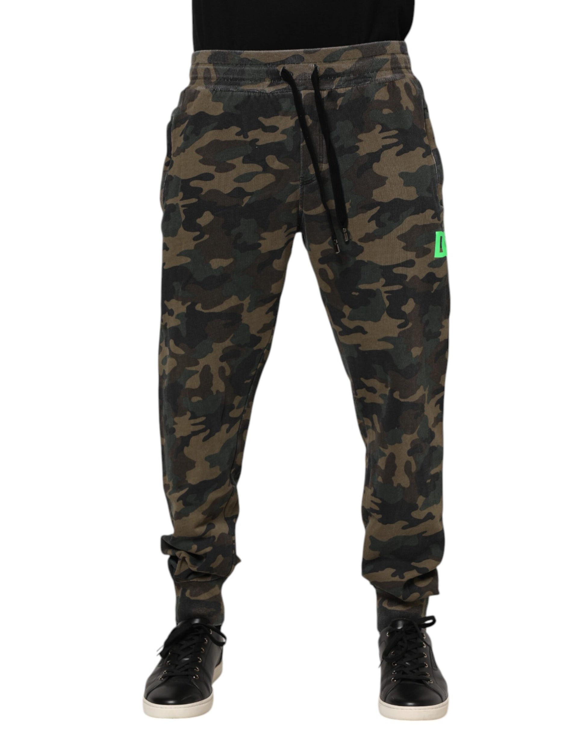 Pantalon de jogging Dolce & Gabbana camouflage marron en coton pour homme